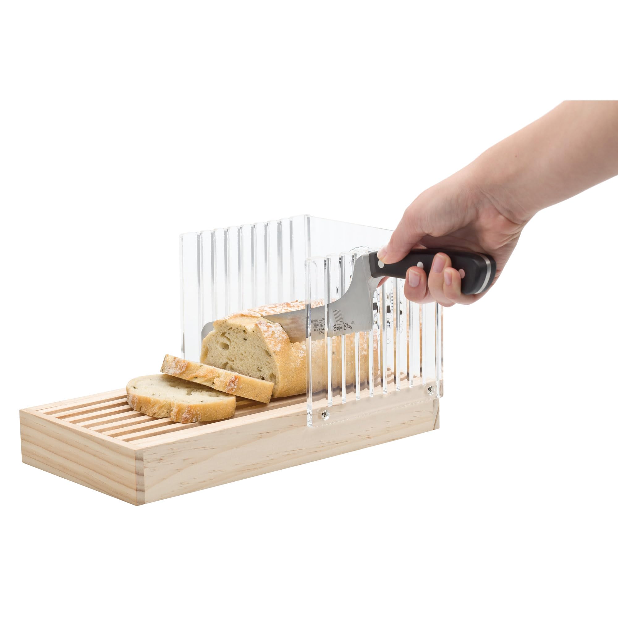 Mrs. Anderson's 12.5-Inch Bread Slicer Guide with Crumb Catcher - Perfect for Homemade Loaves, Sourdough & Artisan Bread Baking - Essential Kitchen Tool for Even Slices & Easy Cleanup