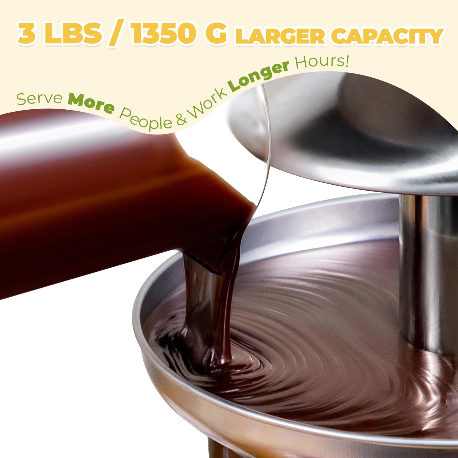 Commercial & Home Chocolate Fountain Machine with Tempering Function - Perfect for Weddings, Parties, and Dessert Displays