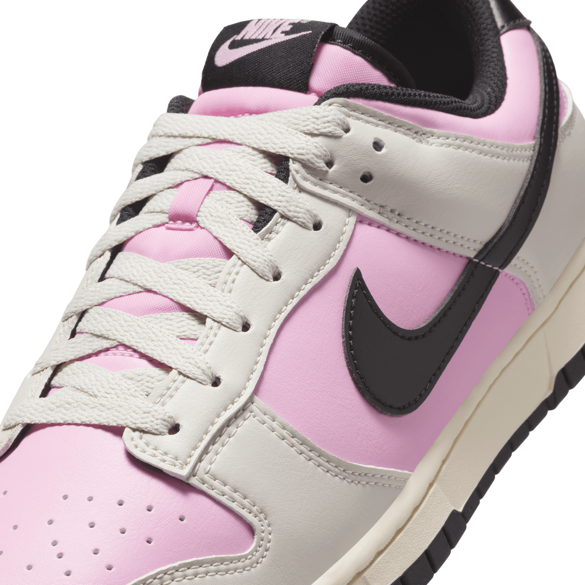 Nike Dunk Low Retro 'Pink Rise' Women's Sneakers - Vintage-Inspired Pink & White Basketball Shoes for Casual Wear, Street Style & Sneaker Collectors