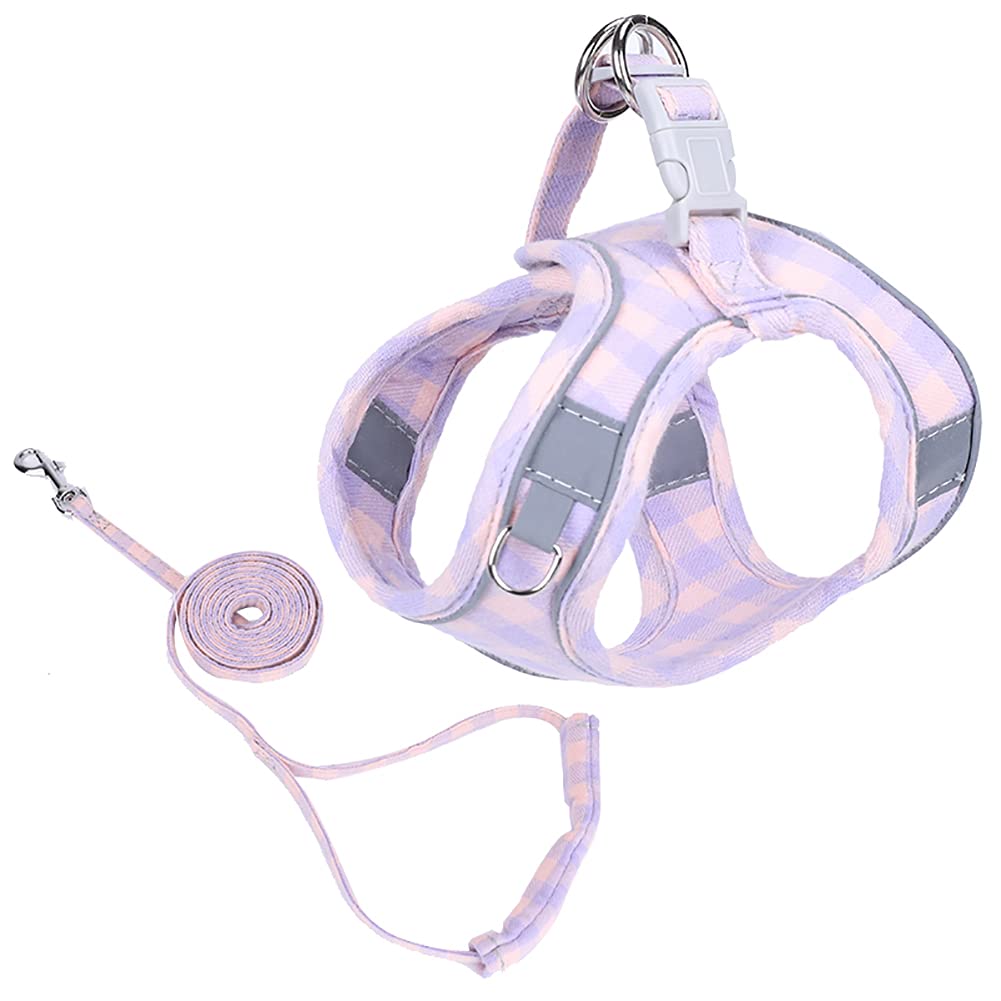 Escape-Proof Puppy Harness & Cat Harness with Leash - No Pull Small Dog Harness Set, Reflective XS Dog Vest with Soft Padding (3XS, Purple) - Perfect for Safe Walks, Training & Outdoor Adventures