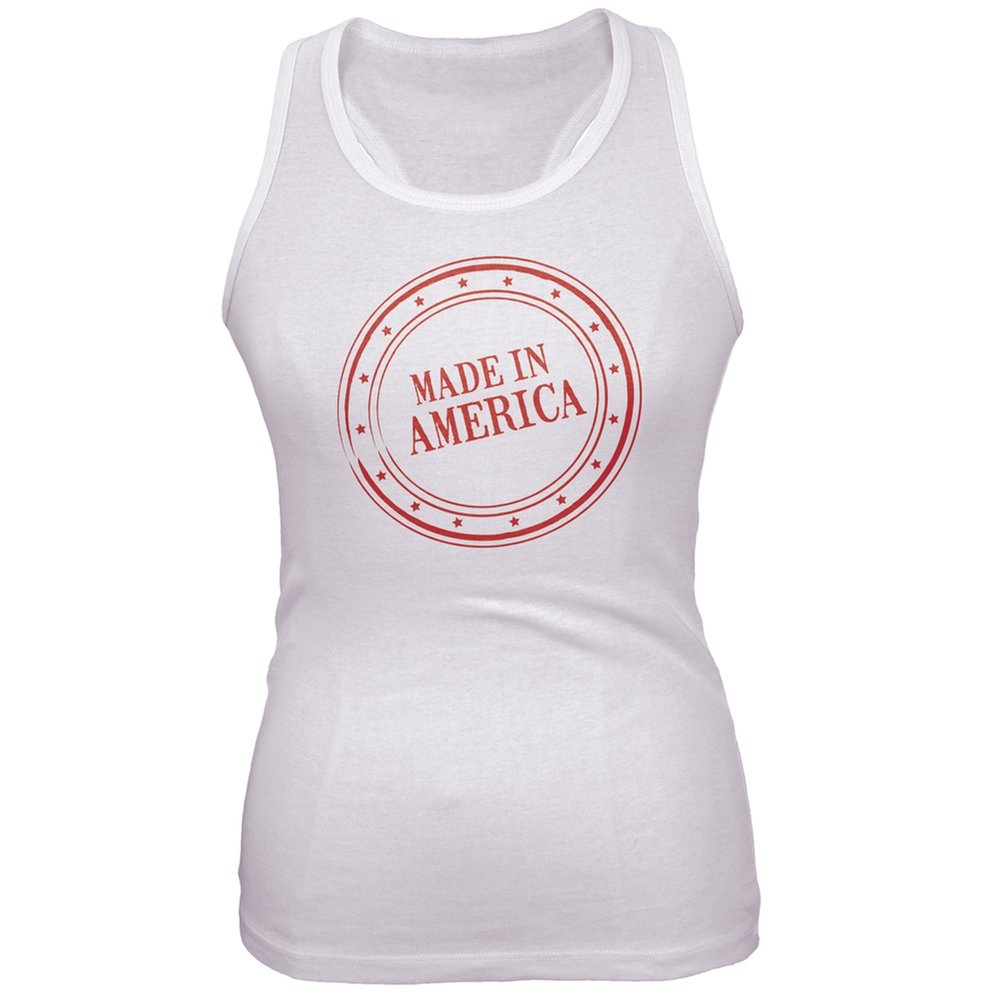 Old Glory American Made Juniors Tank Top - White | Patriotic Casual Wear for Teens, Summer Outfits & 4th of July Celebrations