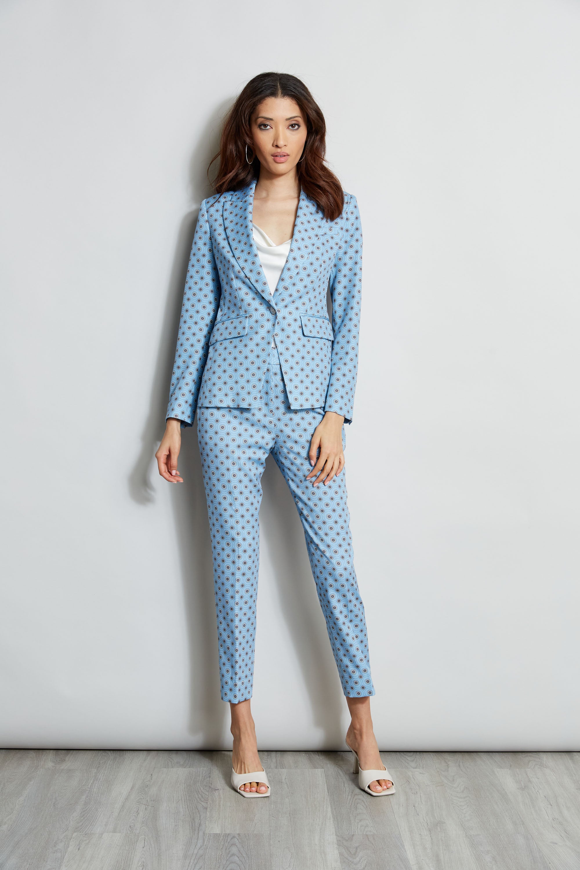 Stylish Sun Print Single Button Blazer for Women - Elegant Office Wear & Spring Fashion Jacket | Perfect for Business Meetings, Weddings & Formal Events