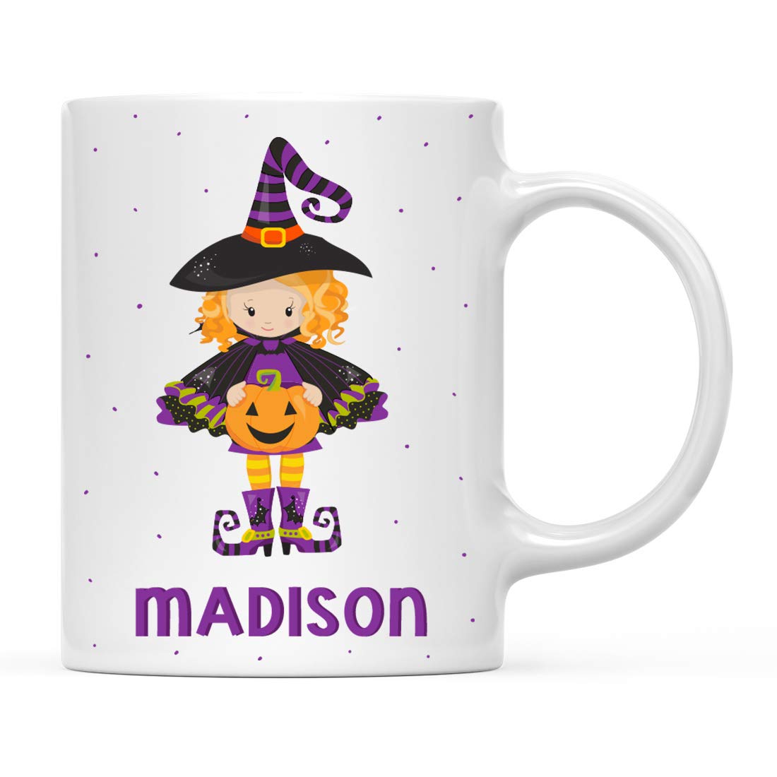 Personalized 11oz Kids Milk Hot Chocolate Mug - Custom Halloween Witches Design - 1-Pack Coffee Cup for Child's Birthday & Christmas Gifts - Perfect for Kids' Parties, Holiday Celebrations & Cozy Family Moments