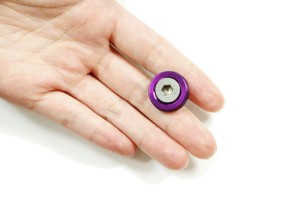 JDM Racing Style Purple Aluminum Washers & Bolts Kit - Car Fender & Bumper Fastener Set (4-Piece) - Perfect for Custom Car Mods, Motorcycle Upgrades & DIY Automotive Projects