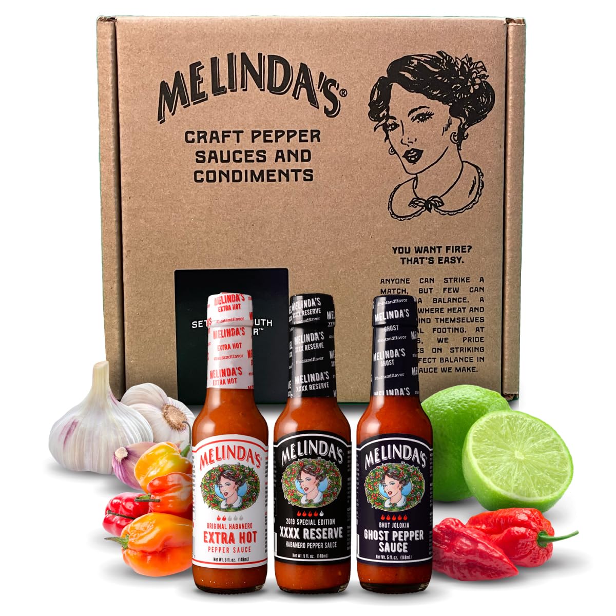 Melinda’s Hot Sauce Variety Pack – Extra Spicy Gourmet Hot Sauce Gift Set with Ghost Pepper & XXXXtra Reserve – 3-Pack (5 oz Each) – Perfect for Cooking, Grilling & Gifting