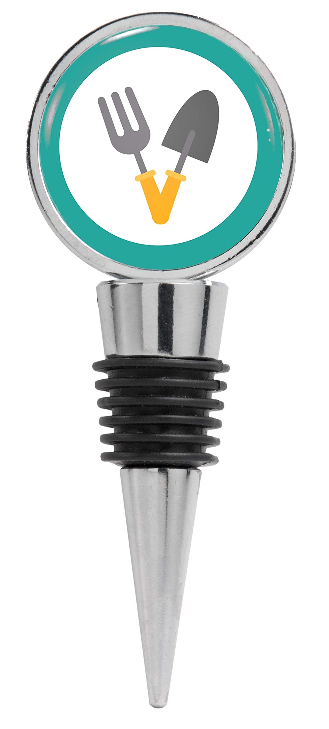 Gardening Fork and Trowel Wine Stopper - Decorative Illustration for Wine Lovers & Garden Enthusiasts | Perfect for Home Bars, Gifts & Outdoor Entertaining