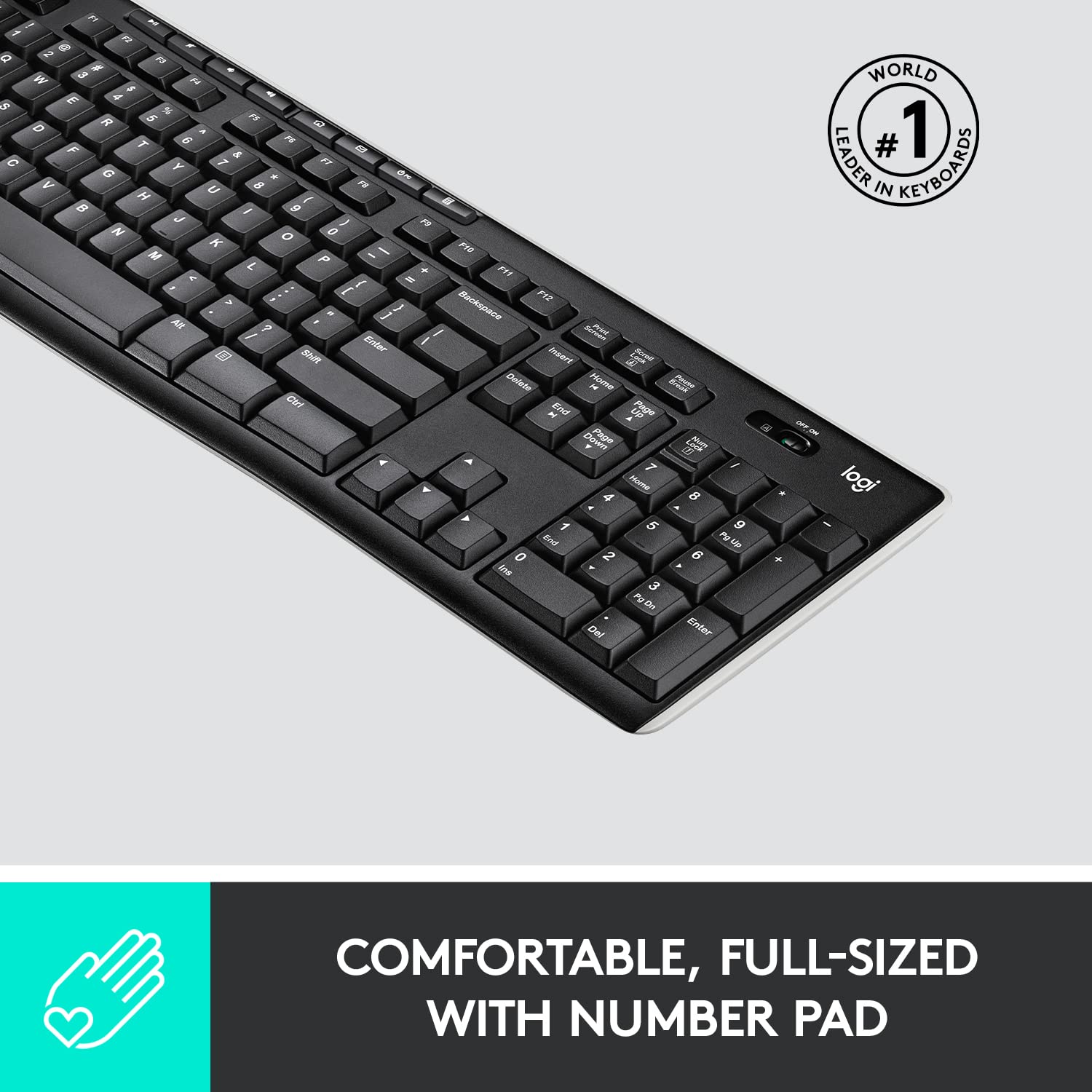 Logitech K270 Wireless Keyboard with Long-Range Connectivity - Ergonomic Design for Home & Office (Renewed) | Perfect for Typing, Gaming & Remote Work