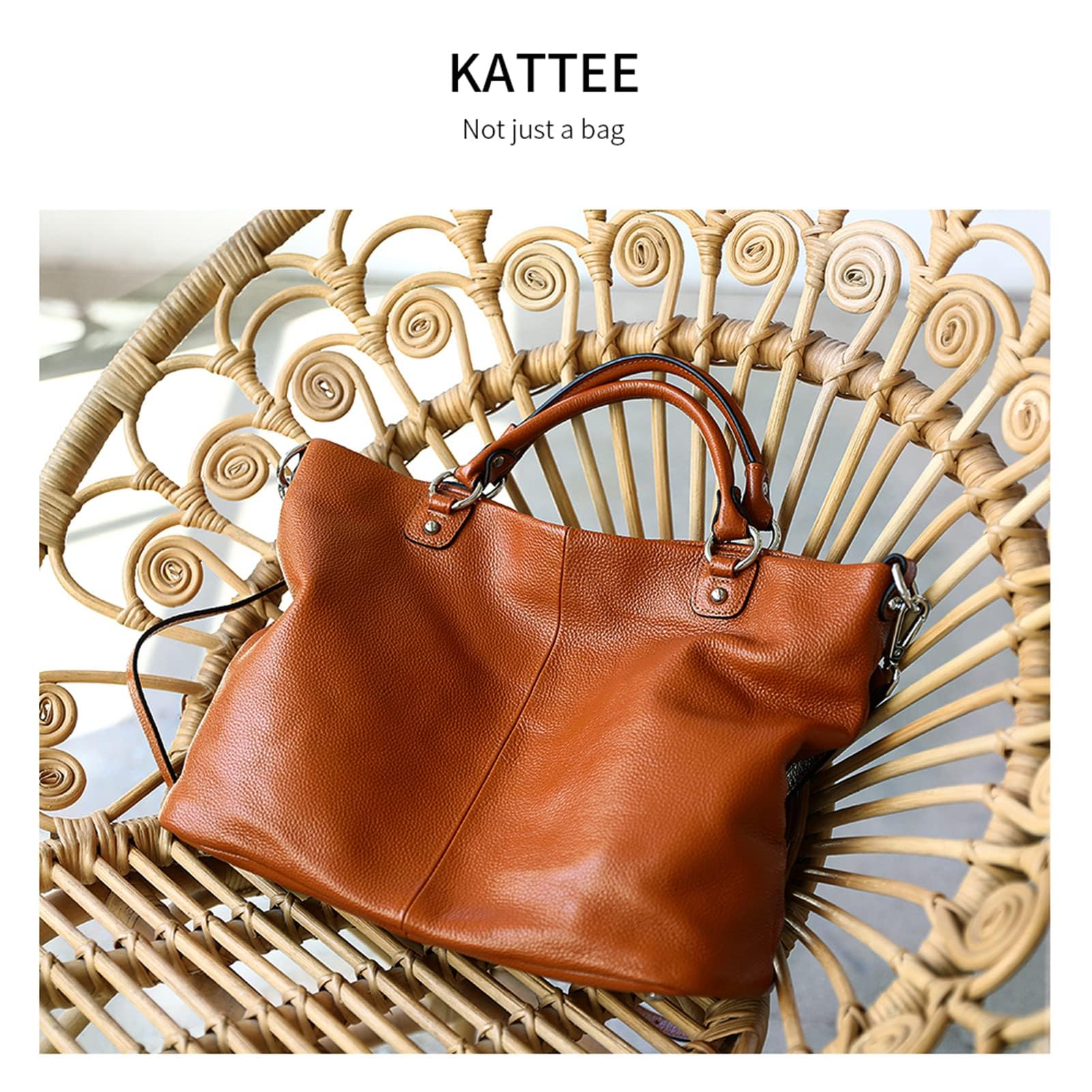 Kattee Women's Soft Leather Tote Bag - Stylish Satchel Purse & Handbag for Work, Travel & Everyday Use