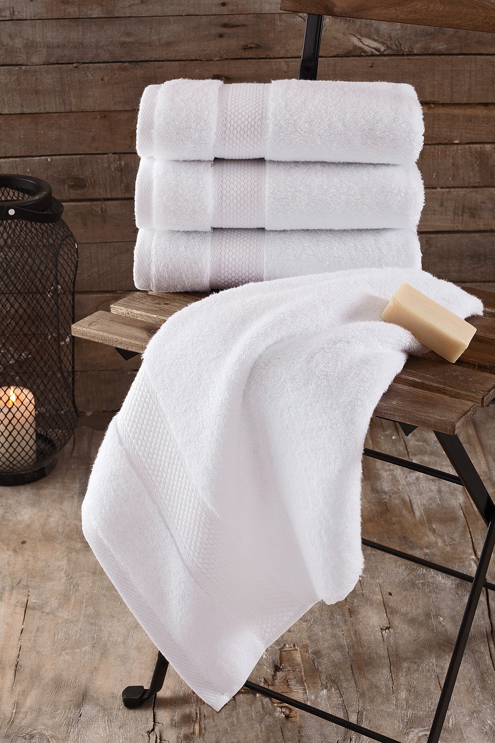 BAGNO MILANO Premium Turkish Cotton Bath Towels Set - Ultra Soft, Plush & Quick Dry - Luxury Made in Turkey (White, 2 Pieces) - Perfect for Spa, Beach & Bathroom Use