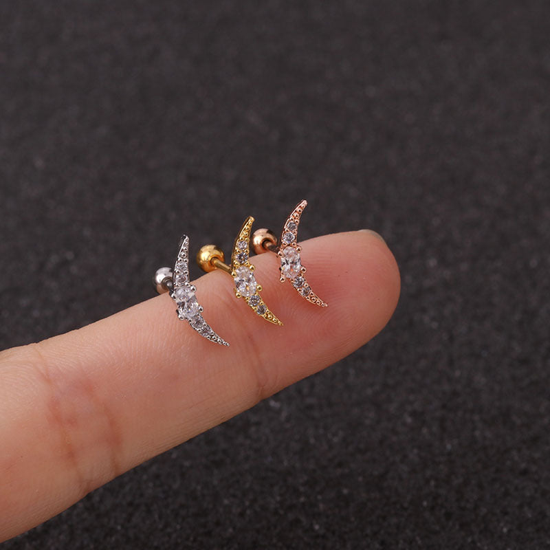 20G Rose Gold Cartilage Leaf Stud Earrings for Women | HSPJ19100 | Dainty & Elegant Jewelry for Everyday Wear, Parties & Gifts
