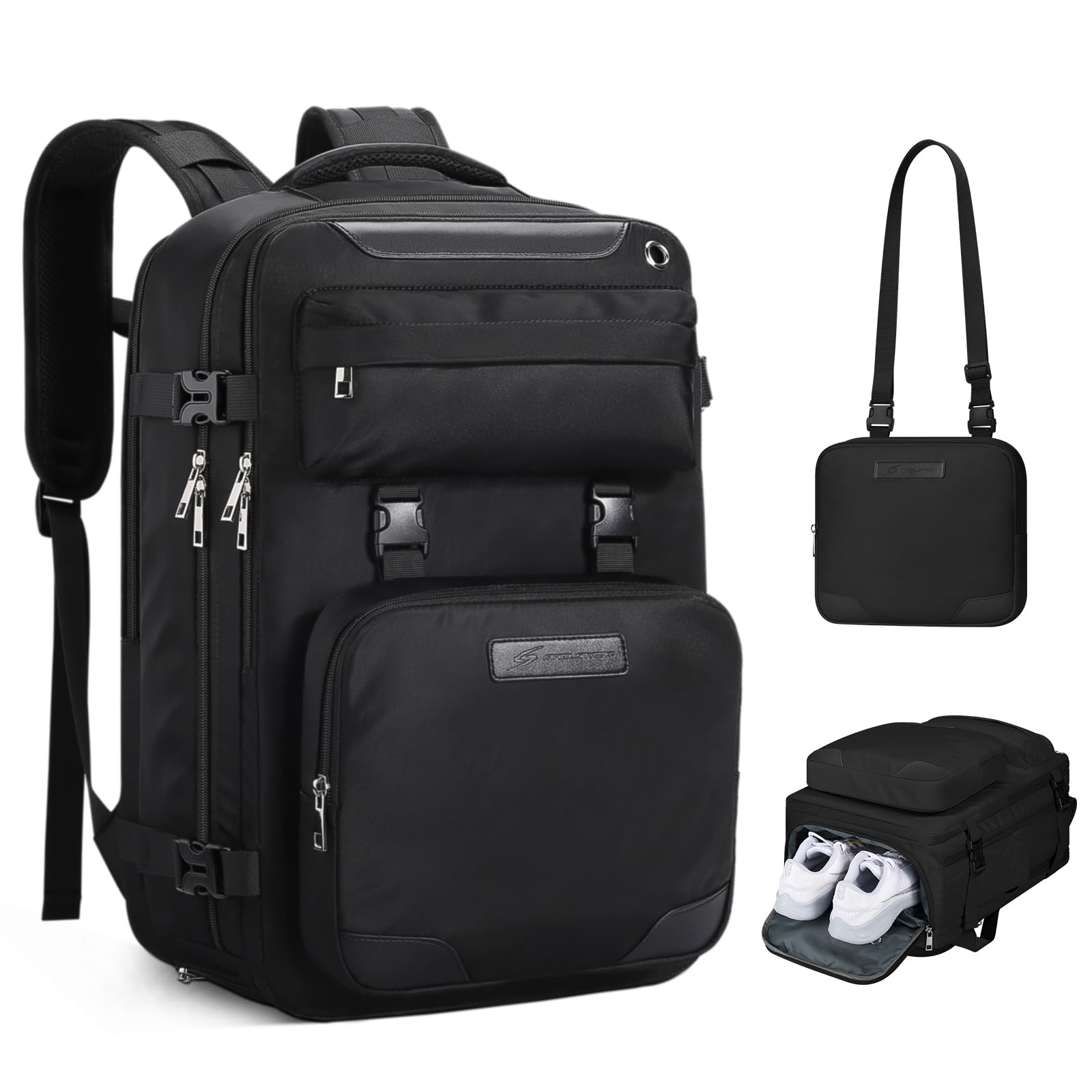 Maelstrom 25L Waterproof Travel Backpack for Women & Men - 17-Inch Laptop Compartment, Detachable Crossbody Bag & Shoe Storage - Ideal for Air Travel, Commuting & Weekend Getaways