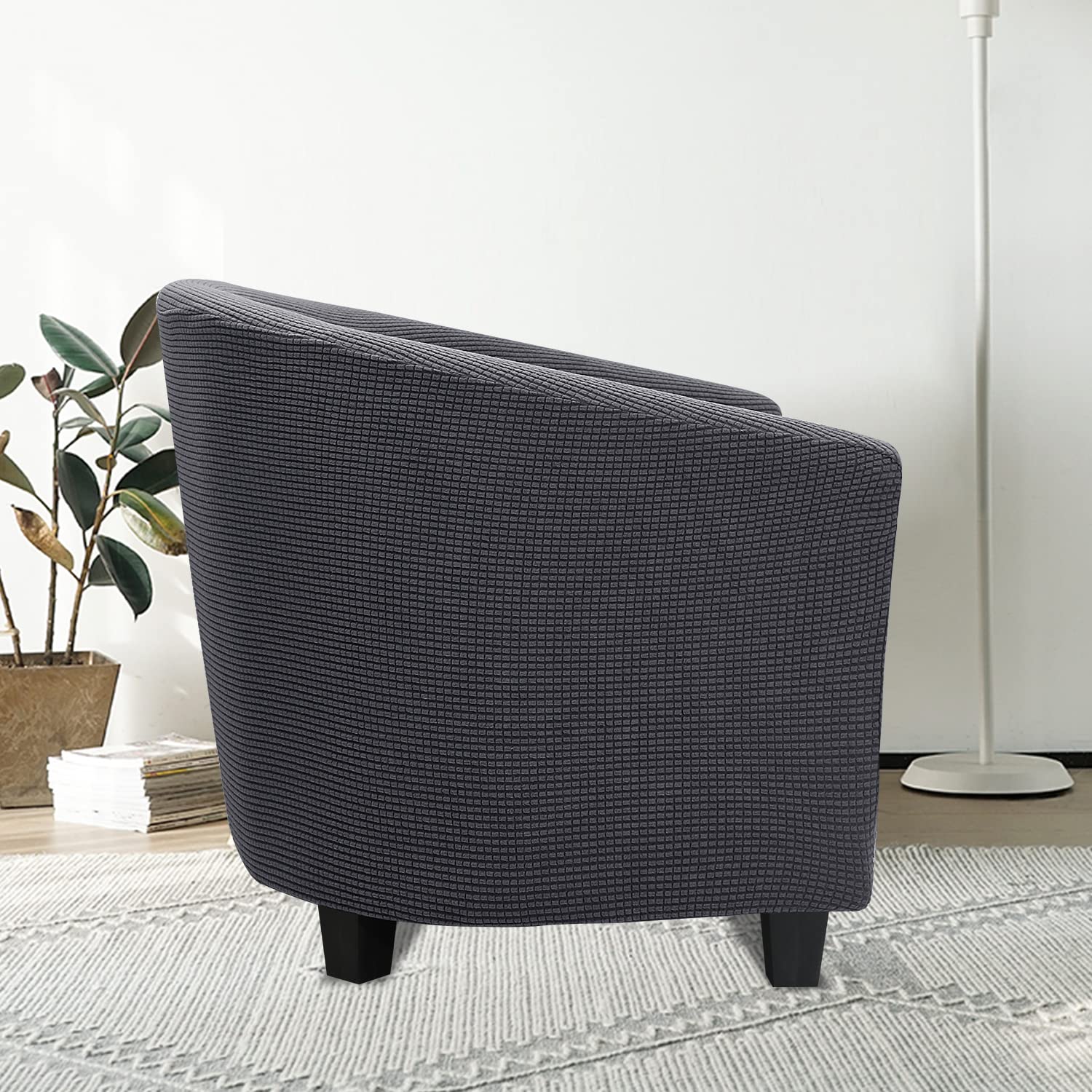 2-Piece Club Chair Slipcover Set with Cushion Cover - Soft Polyester Blend Jacquard Sofa Protector - Machine Washable Armchair Cover for Living Room, Bedroom & Office Furniture Protection