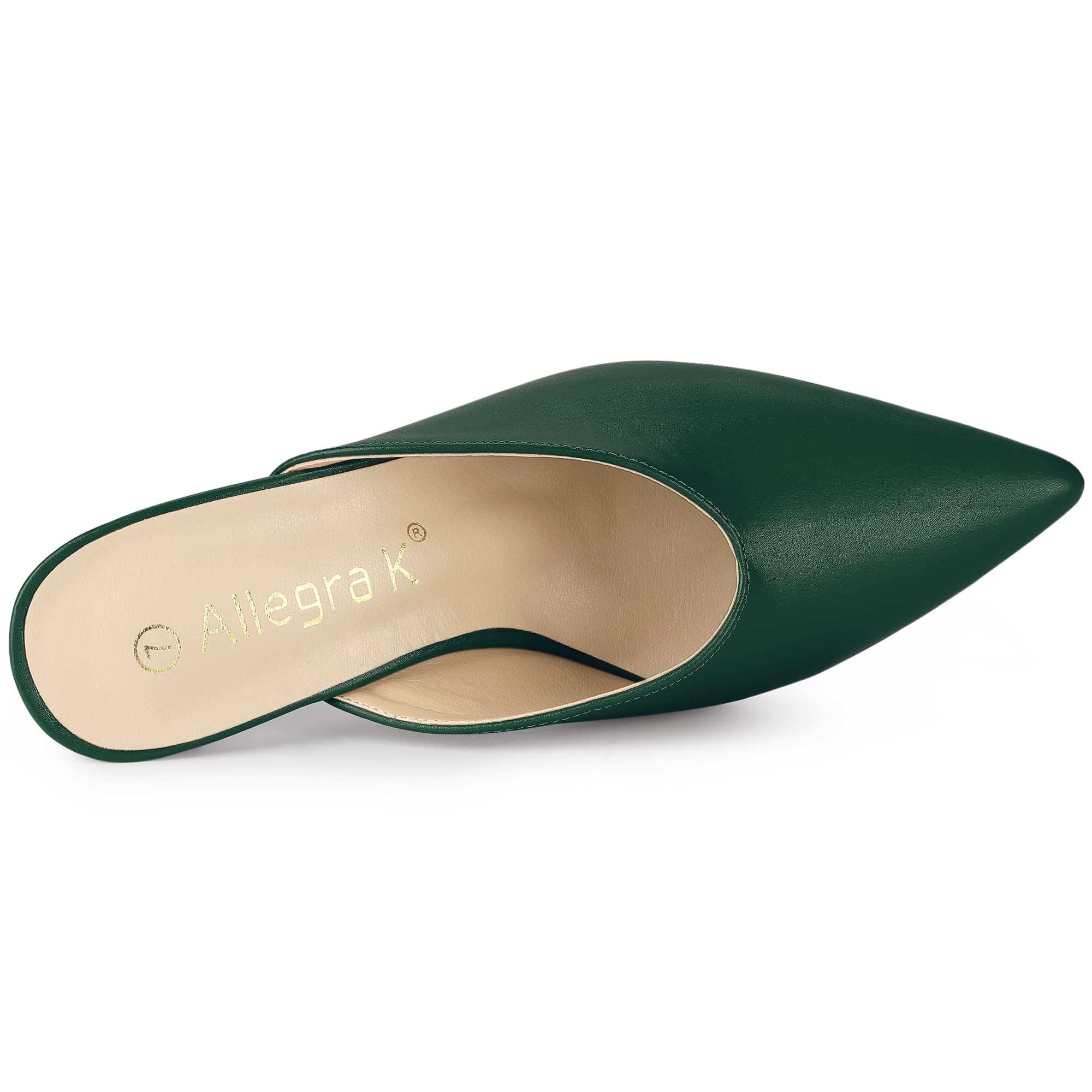 Allegra K Women's Chunky Heel Mules - Pointed Toe Slide Sandals for Casual Outings & Office Wear