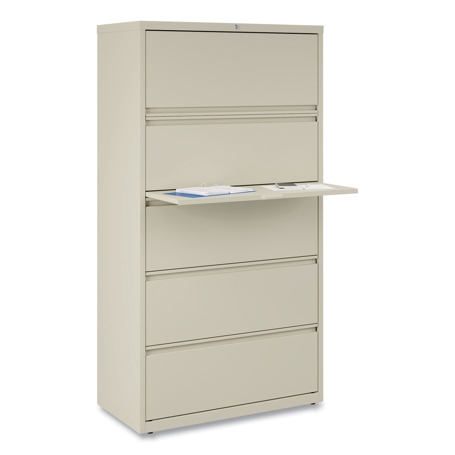 Alera® 5-Drawer Lateral File Cabinet - Legal/Letter/A4/A5 Size - Putty Finish - 36