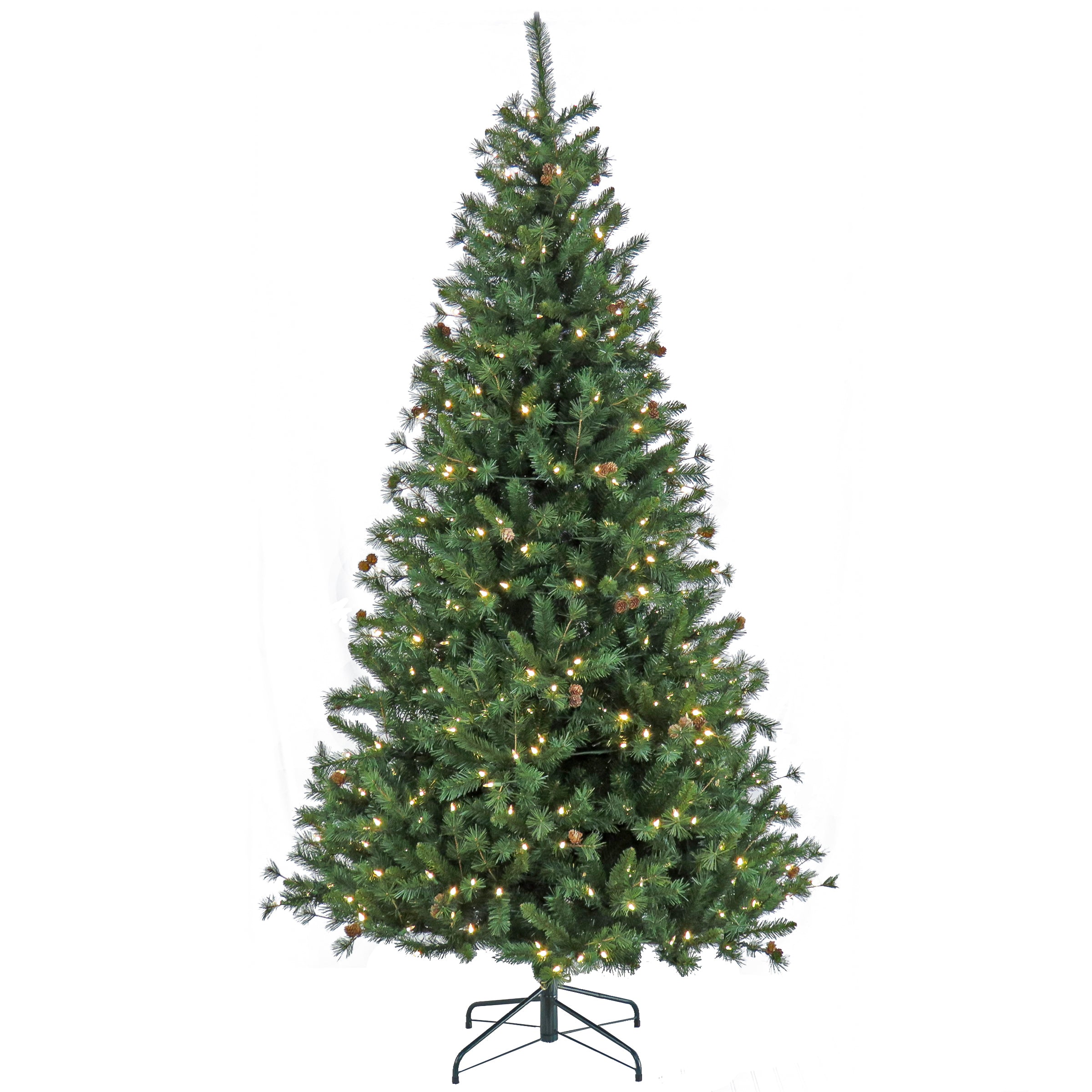 7.5 ft Pre-Lit Artificial Cedar Spruce Christmas Tree with 500 Warm White LED Lights - Perfect for Home, Office, and Holiday Decorations