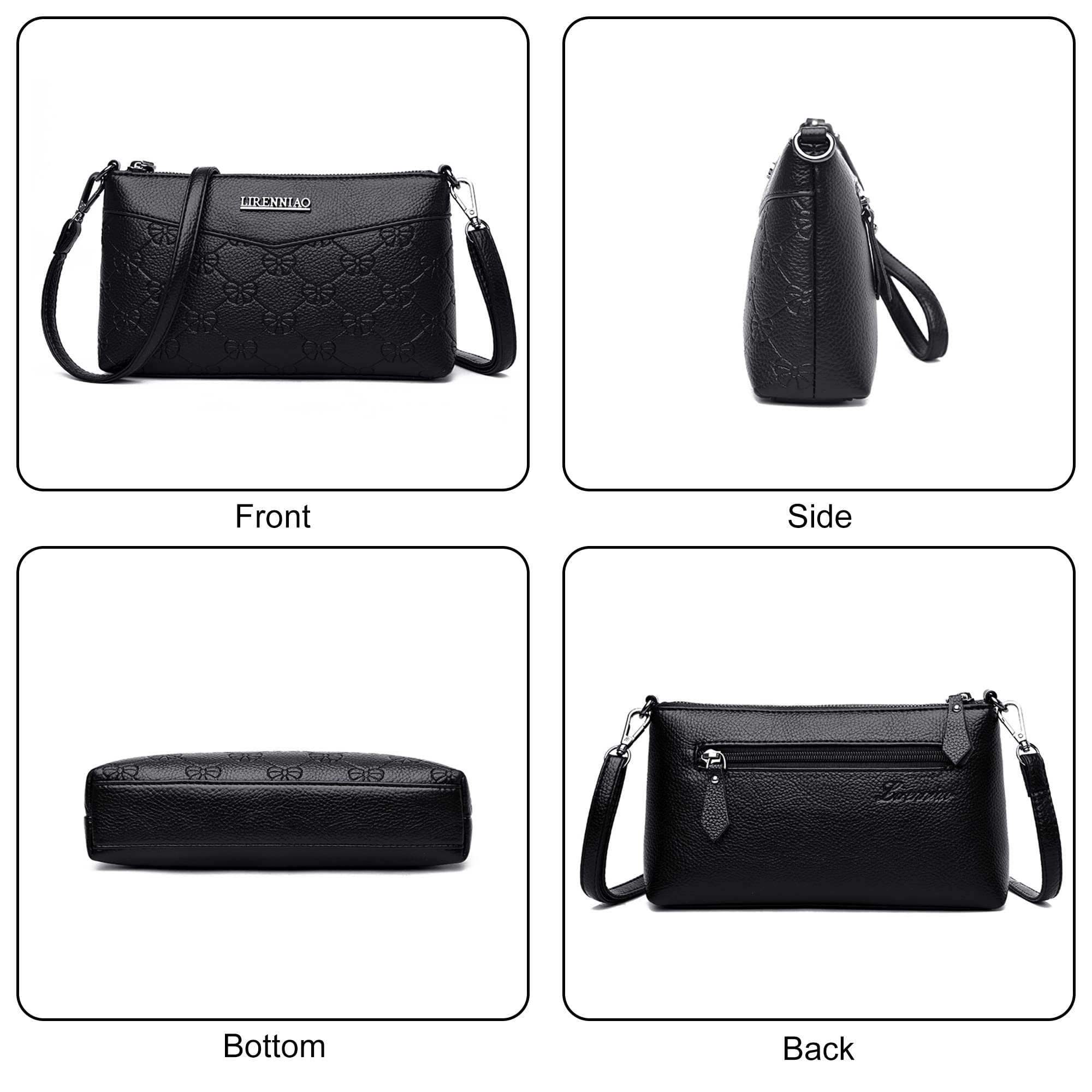 Women's Small Crossbody Purse - PU Leather Shoulder Bag with Wristlet Strap, Slim Wallet Clutch & Envelope Handbag for Everyday Use, Travel & Shopping