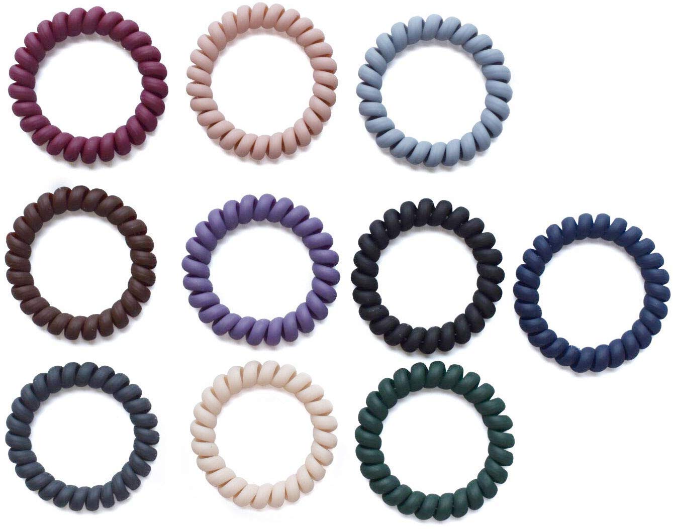 20Pcs Spiral Hair Ties - No Crease Plastic Coil Hair Elastics for Women & Girls (Telephone Cord Style) - Perfect for Workouts, School, and Everyday Hairstyles