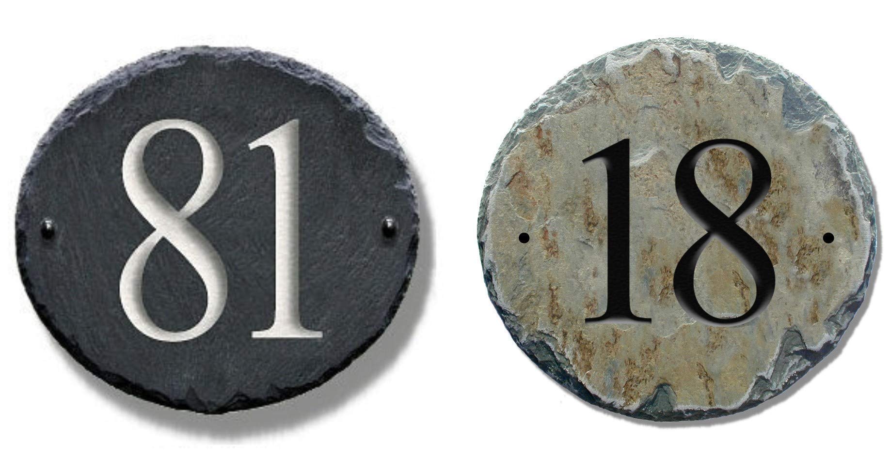 1-2 Digit Carved Slate House Numbers - 8