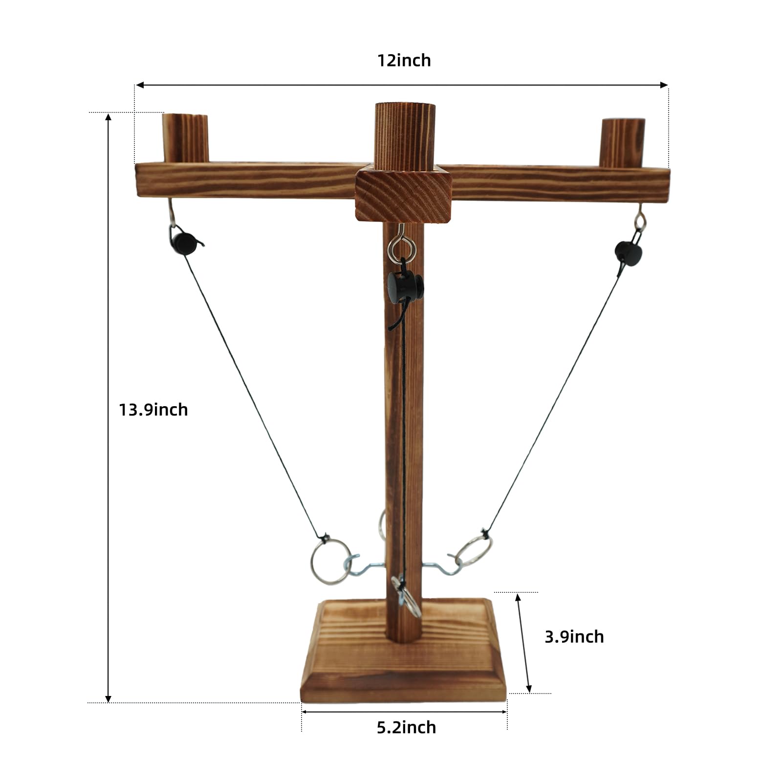 Premium Hook and Ring Toss Game for Adults - Large Ring on String Tabletop Game - Fun Bar, Family & Party Entertainment - Perfect for Indoor & Outdoor Gatherings, Backyard BBQs, and Game Nights