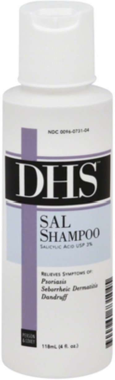 DHS Sal Shampoo for Scalp Care - 4 oz Bottle (Pack of 10) - Medicated Anti-Dandruff Treatment for Dry, Itchy Scalp - Perfect for Daily Use at Home or Travel