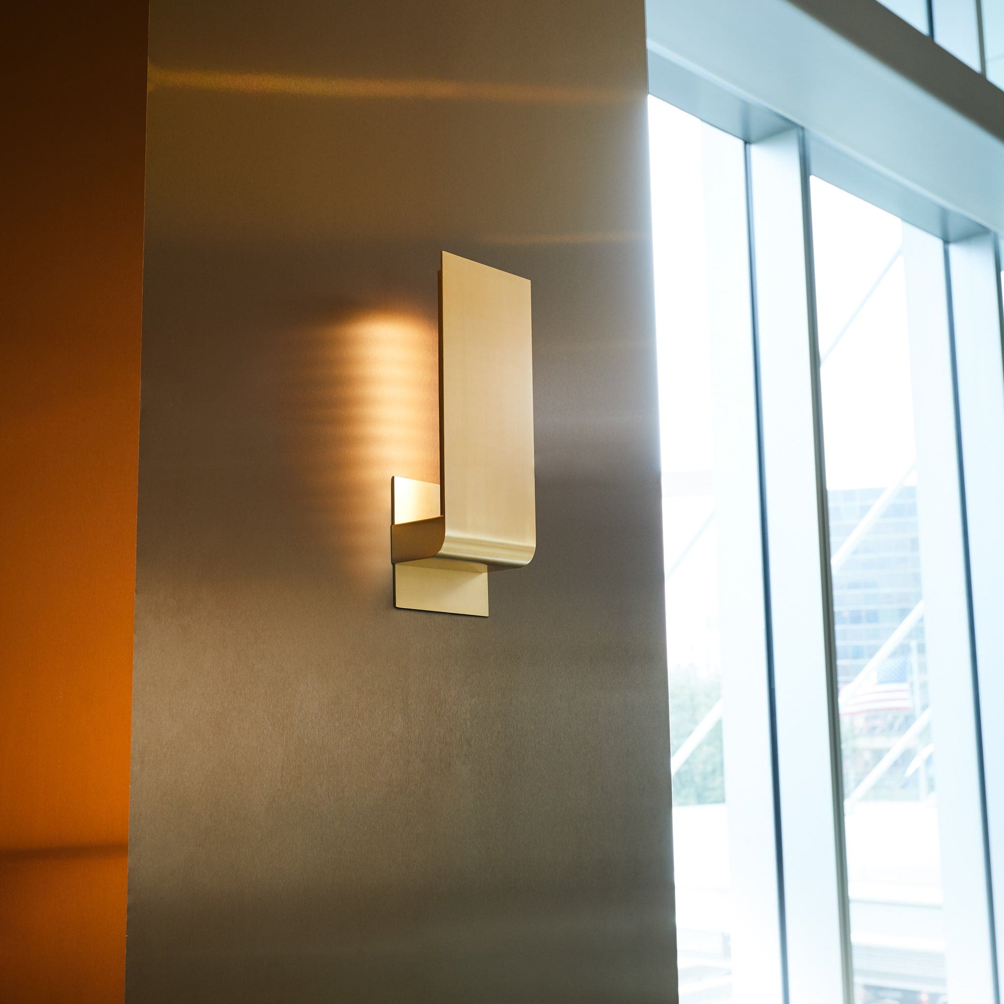 Oxygen Halo 3 535 40 Wall Sconce LED Light Fixture - 14.25 Inch Modern Sconce with 3000K Warm White Light in Aged Brass Finish - Perfect for Bedroom, Living Room & Hallway Lighting