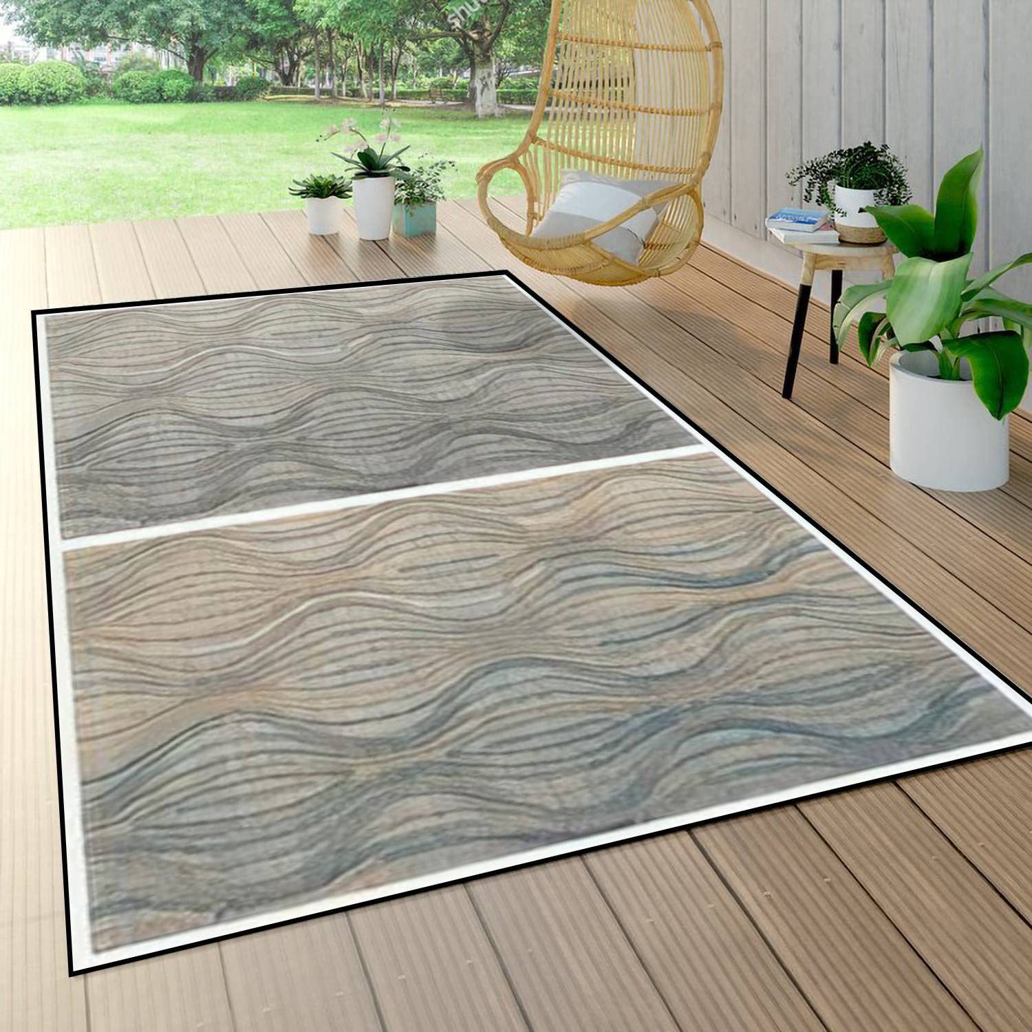Distressed Woven Non-Slip Area Rugs - Soft Ethnic Design Carpet for Indoor & Outdoor Use - Perfect for Living Room, Bedroom, Bathmat, Yoga Mat & Home Decor
