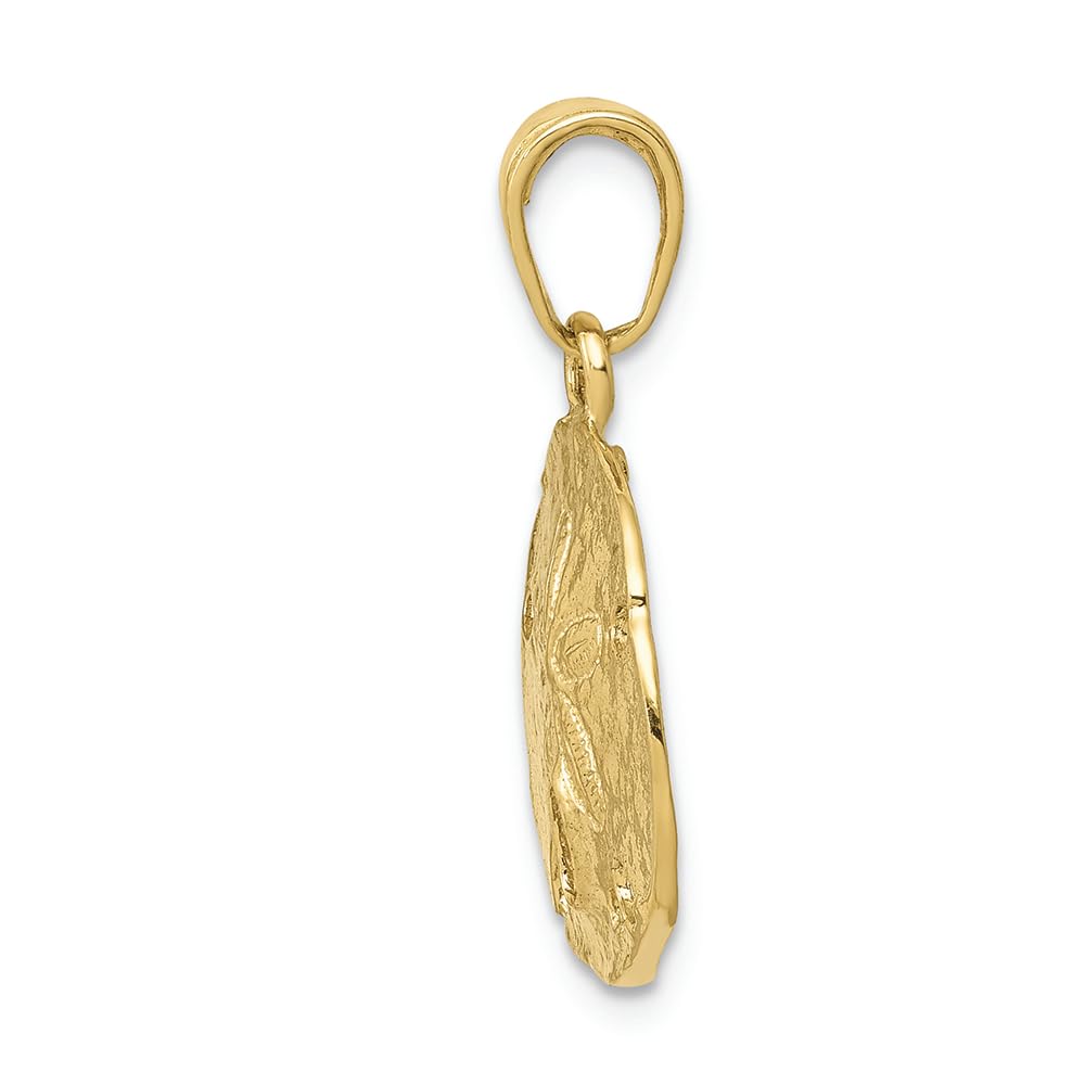 10k Yellow Gold Polished Sand Dollar Charm Pendant - FJC Finejewelers | Elegant Beach Jewelry for Necklaces, Bracelets & Gifts | Perfect for Summer Vacations, Coastal Weddings & Ocean Lovers
