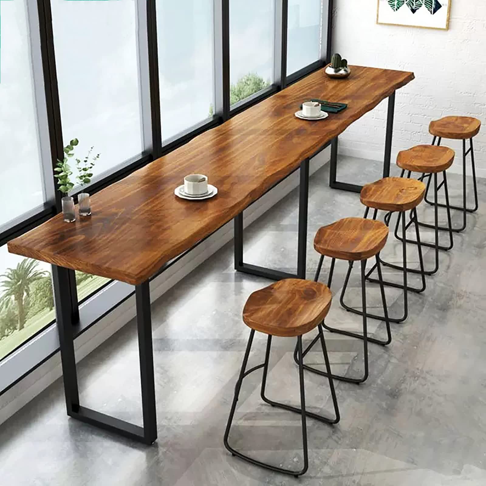 Industrial Solid Wood Bar Height Table - 63