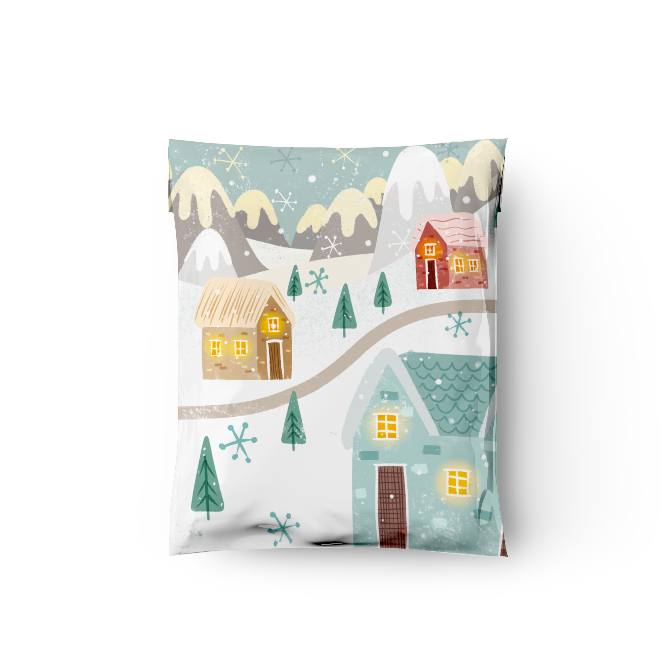 12x15 Inch Winter Themed Poly Mailers - Premium Printed Shipping Envelopes for Ecommerce, Holiday Gifts & Seasonal Packaging (Snowflake Design) - Perfect for Christmas Shipping, Small Business Branding & Online Store Packaging