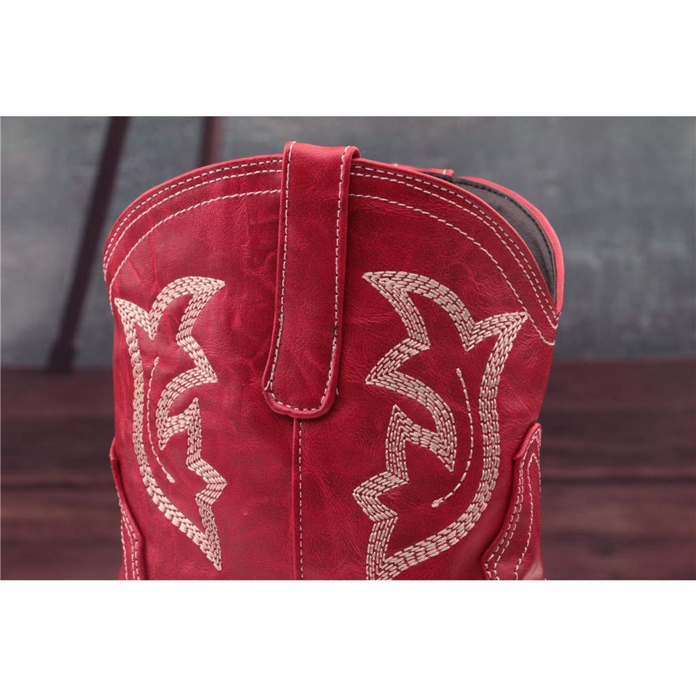SO SIMPOK Women's Classic Cowgirl Boots - Retro Western Ankle Boots with Embroidered Design for Ladies | Perfect for Country Dancing, Rodeo Events & Western Fashion Outfits