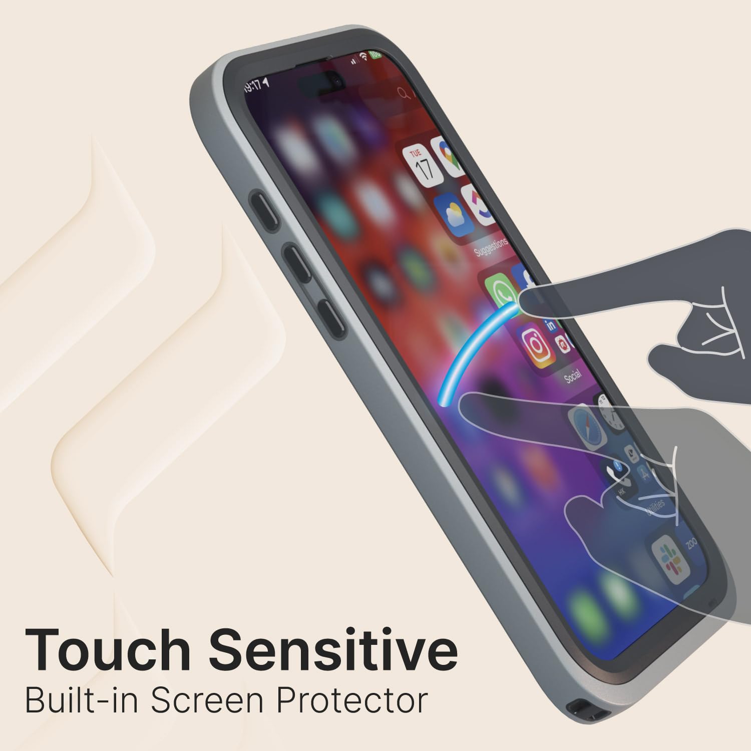 Catalyst Waterproof Case for iPhone 15 Pro - 5X More Protection, Shockproof & Drop Resistant (Survives 65% Higher Drops), HD Touchscreen & Face ID Compatible - Perfect for Outdoor Adventures, Swimming & Extreme Sports (Gray)
