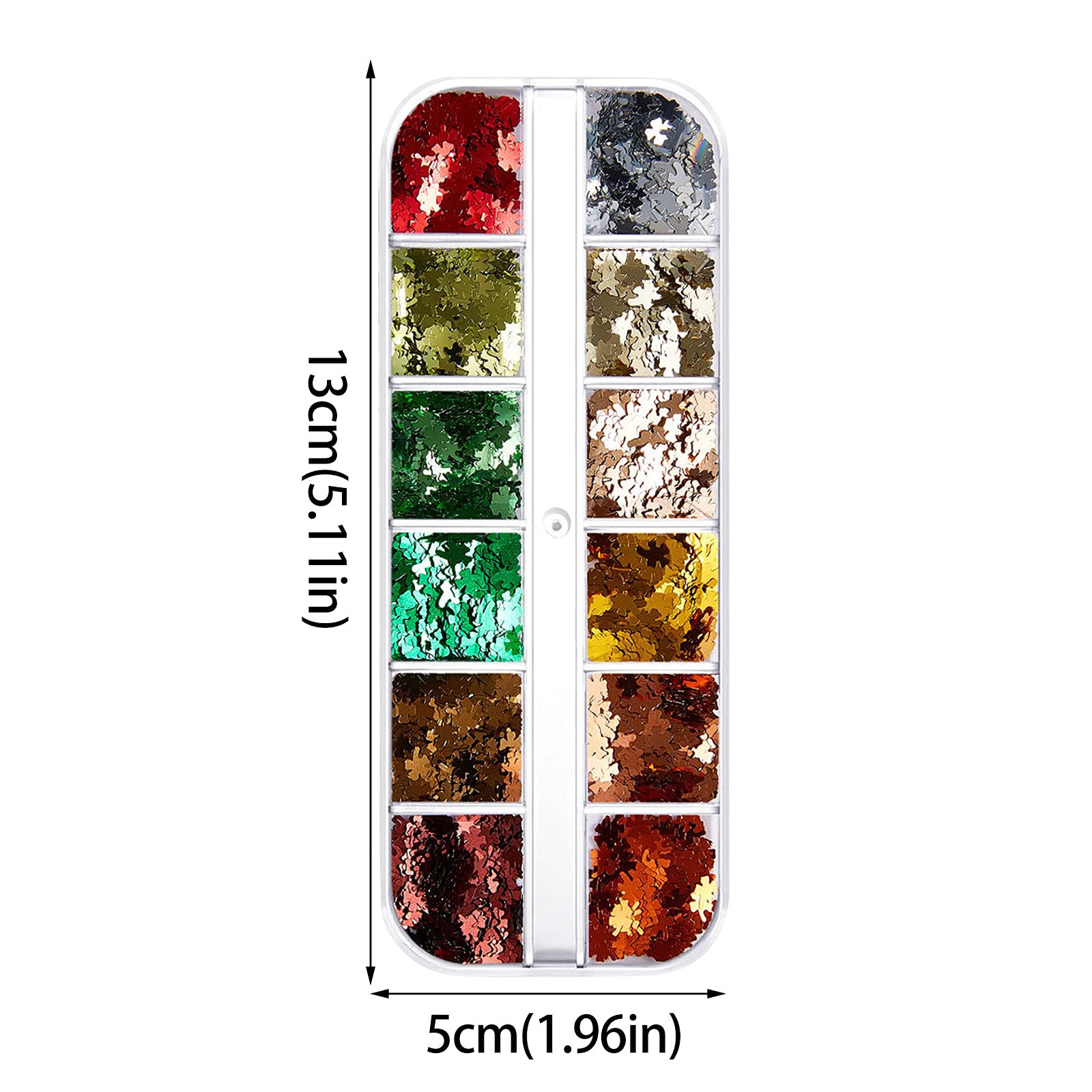 DIY Nail Art Kit with Sequins, Maple Leaves & Press-On Tips - Clear Nail Decorations for Holiday, Face & Body Art - Perfect for Halloween, Christmas & Party Makeup (One Size, G)