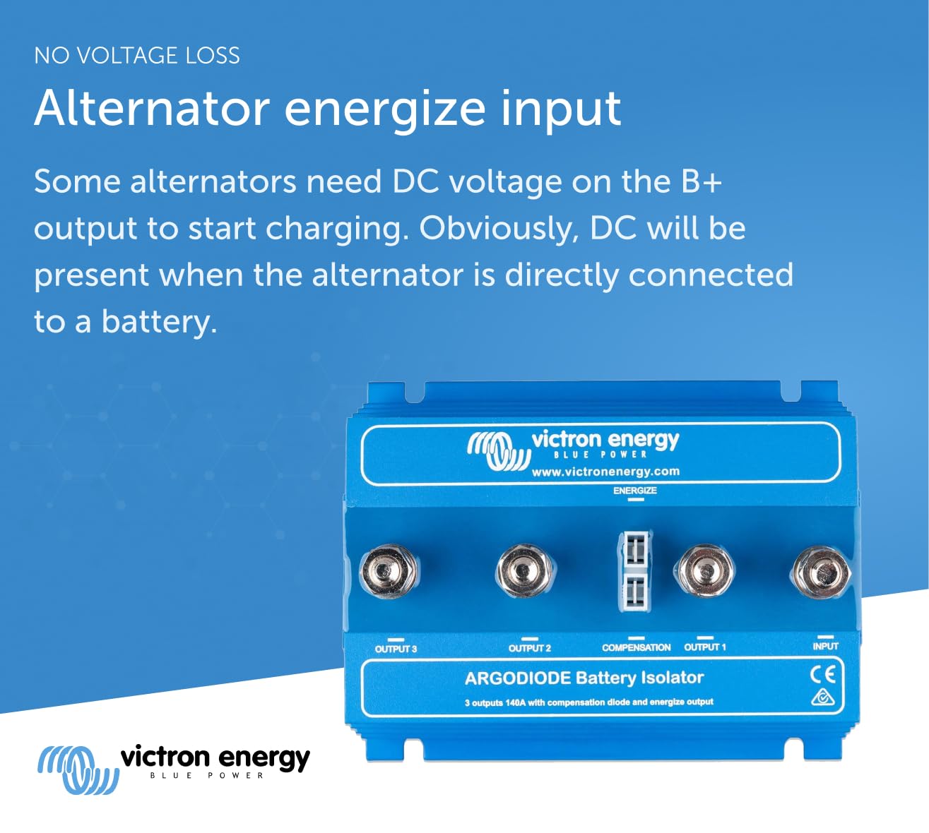 Victron Energy ArgoDiode Battery Isolator 140-3AC - 140Amp 3-Battery Marine/RV Isolator for Reliable Power Distribution | Perfect for Boats, RVs, and Off-Grid Solar Systems