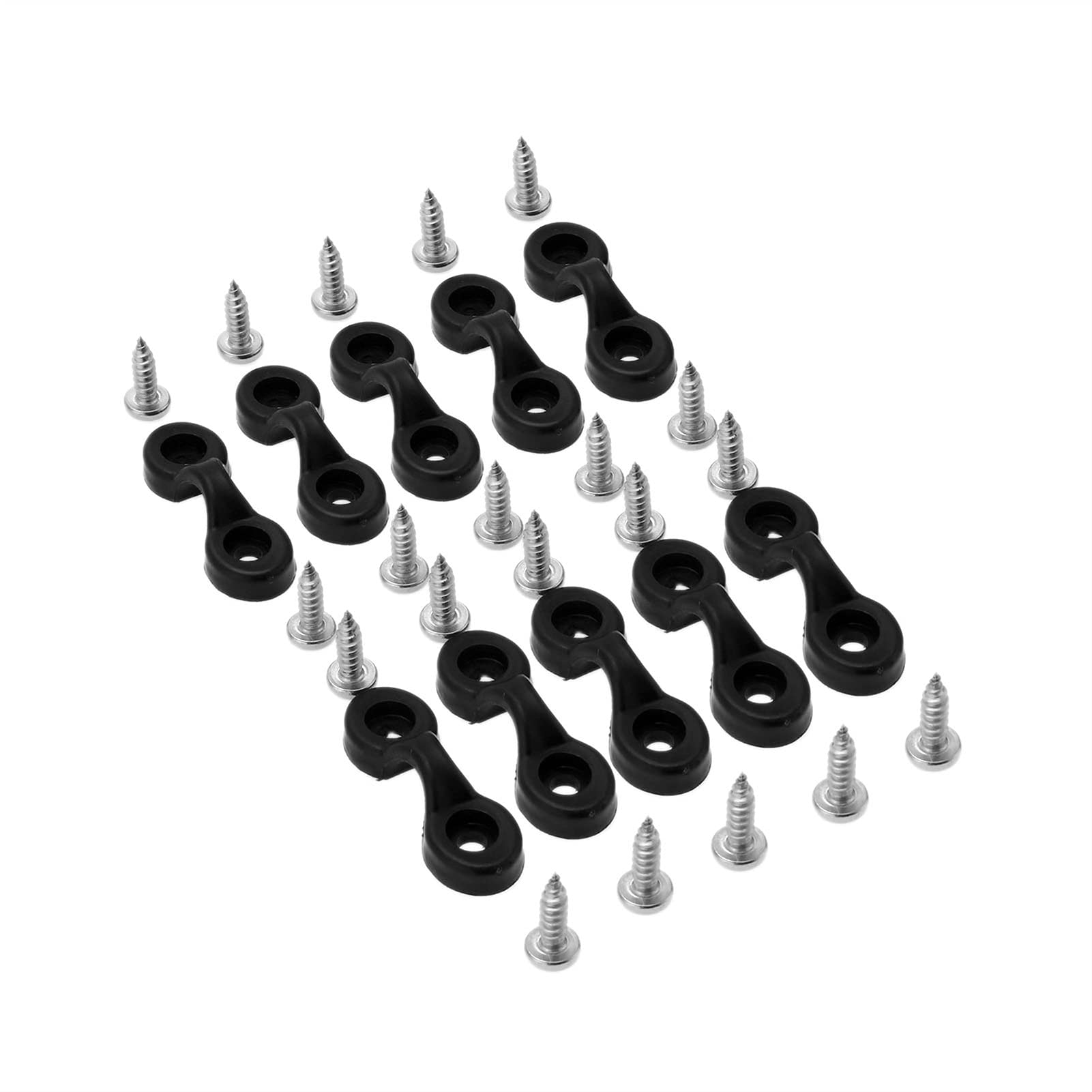 10Pcs Nylon Kayak Bungee Deck Loops with Screws - Boat Canoe Rigging Kit for Water Sports