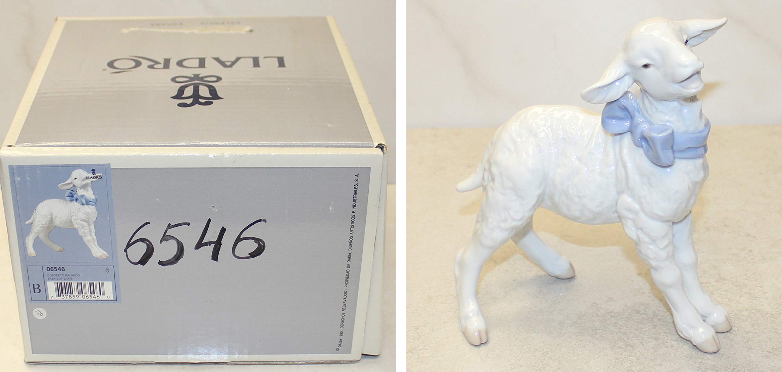 Lladro Porcelain Baby Boy with Lamb Figurine 06546 - Elegant Nursery Decor & Christening Gift for Newborns