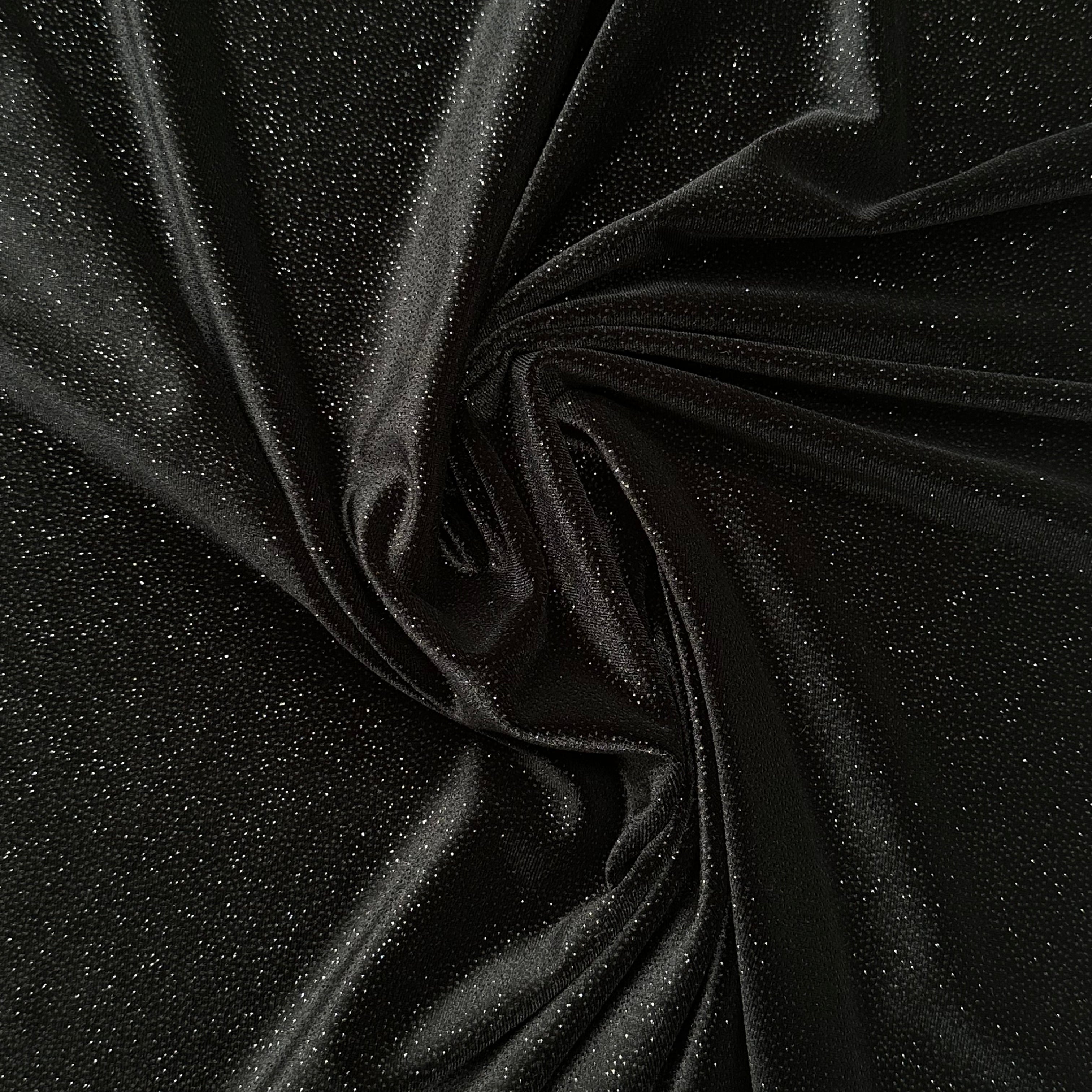 Cosmic Velvet Black on Black - Luxurious Soft Velvet Fabric for Home Decor, Fashion & Crafting | Perfect for Curtains, Pillows, Clothing & DIY Projects