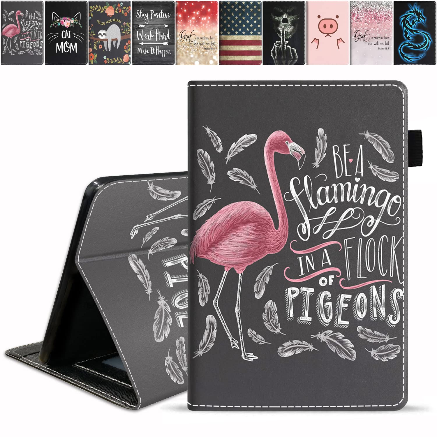 Premium PU Leather Case for Amazon Fire HD 8 & HD 8 Plus Tablet (10th Gen, 2020) - Slim Protective Cover with Card Slot & Pencil Holder | Inspirational 