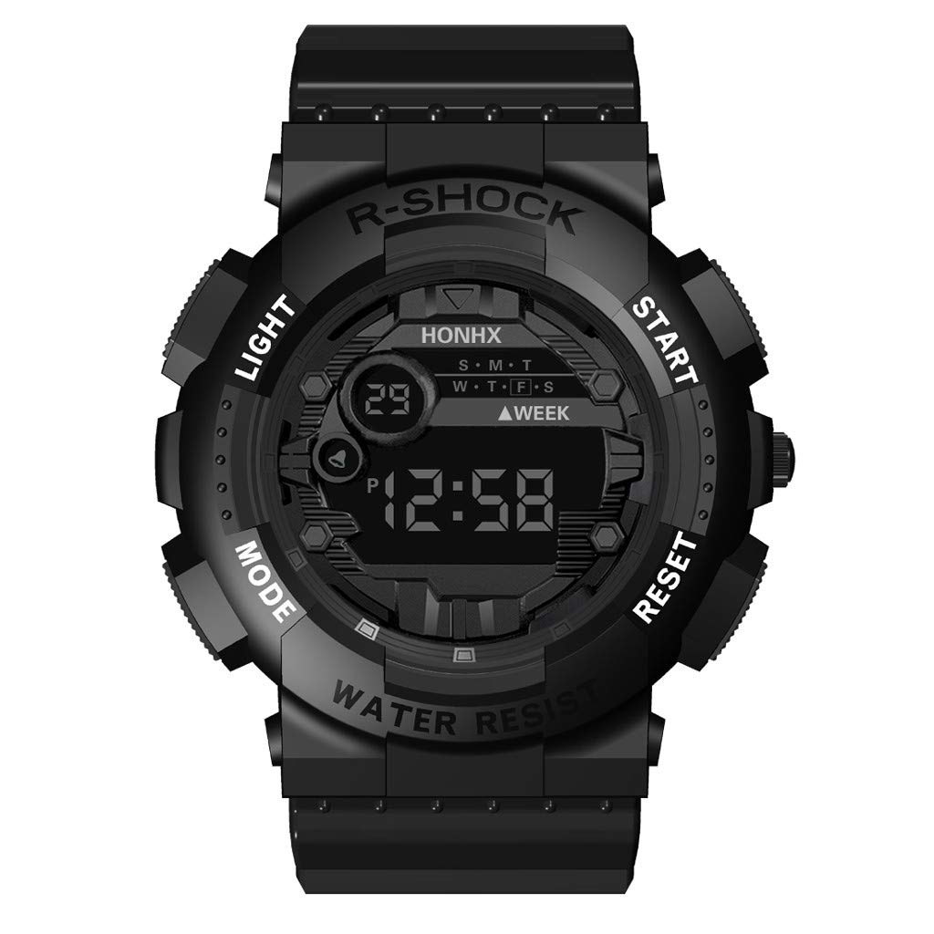HONHX Men's Digital Sports Watch with LED Display, Date Function - Waterproof, Durable for Outdoor Running, Hiking, Gym & Daily Wear