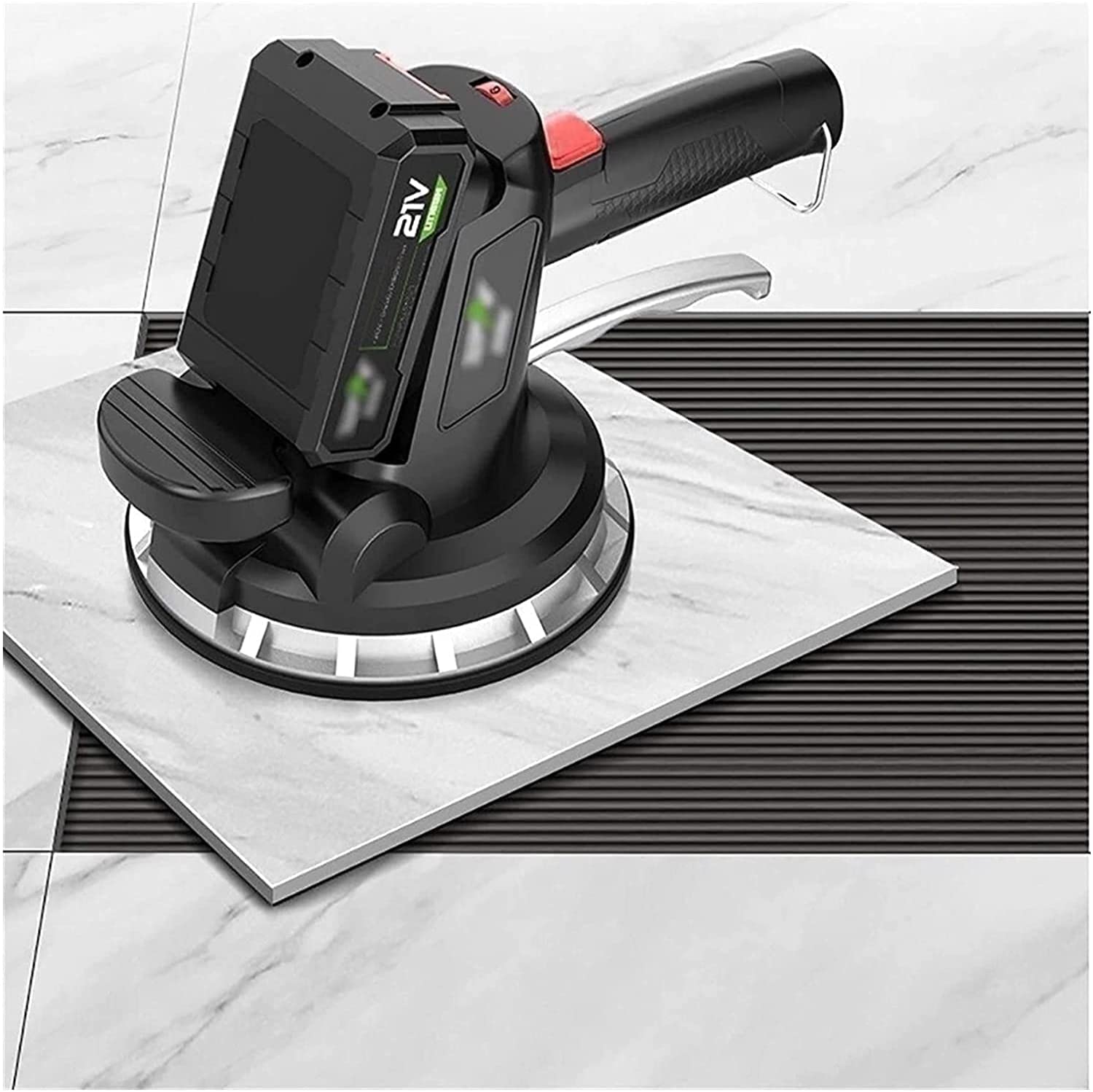 Electric Tile Leveling Machine - Portable Ceramic Tile Laying Tool with Lithium Battery (1 or 2 Batteries) for DIY Home Renovation & Professional Floor Installation