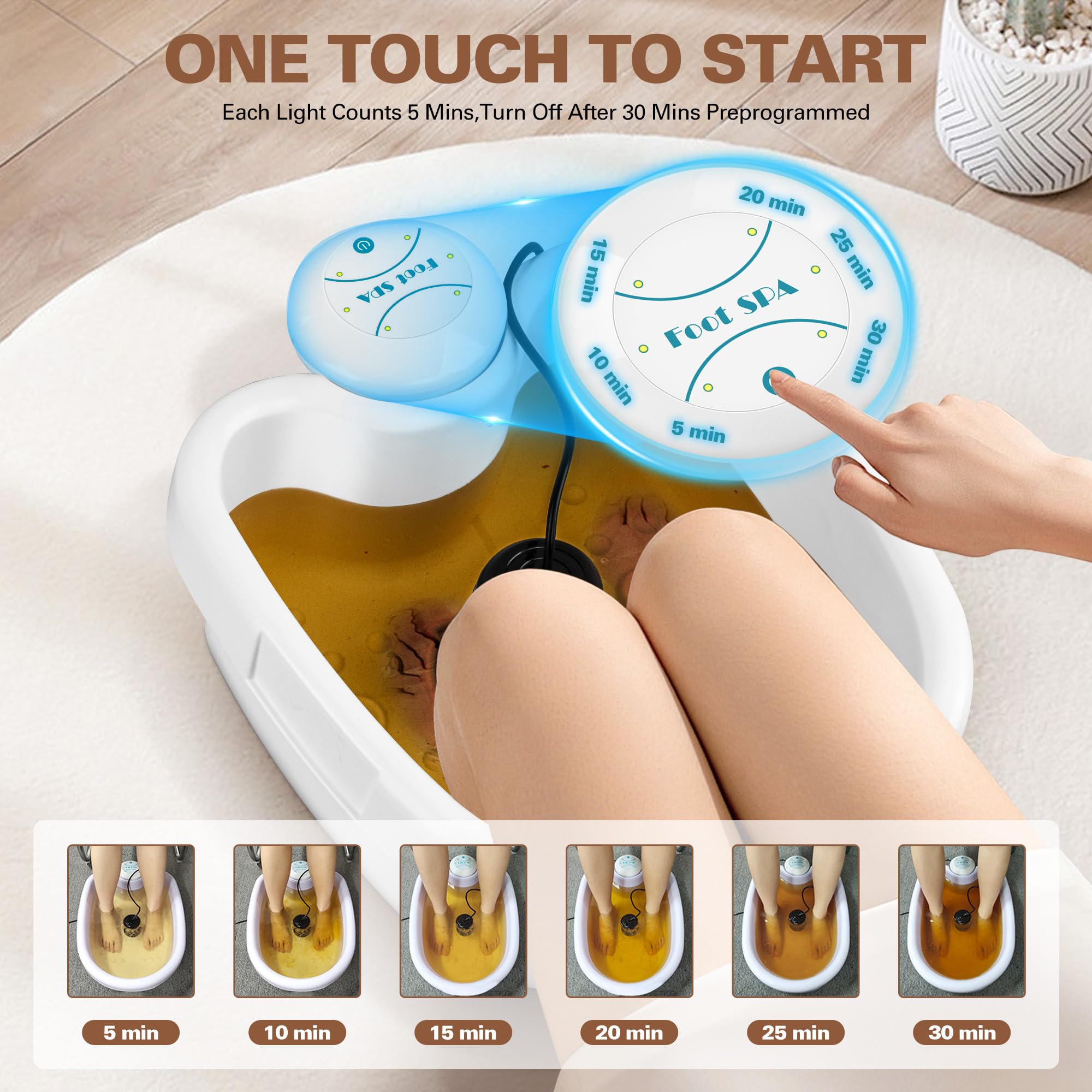 Ionic Foot Spa Detox Machine for Home Use - Professional Salon-Level Foot Detoxifier with 2 Arrays & Liners, Promotes Healthy Detox & Relaxation - Perfect for Home Spa, Stress Relief & Wellness Routine