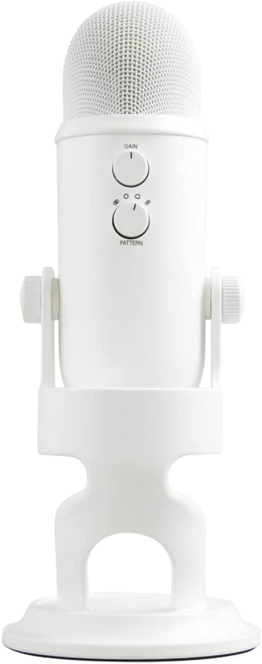 Logitech Blue Yeti USB Microphone for PC - Professional Condenser Mic for Podcasting, Gaming, Streaming & Studio Recording (White) - Perfect for Home Studios, Twitch Streamers & YouTube Content Creators