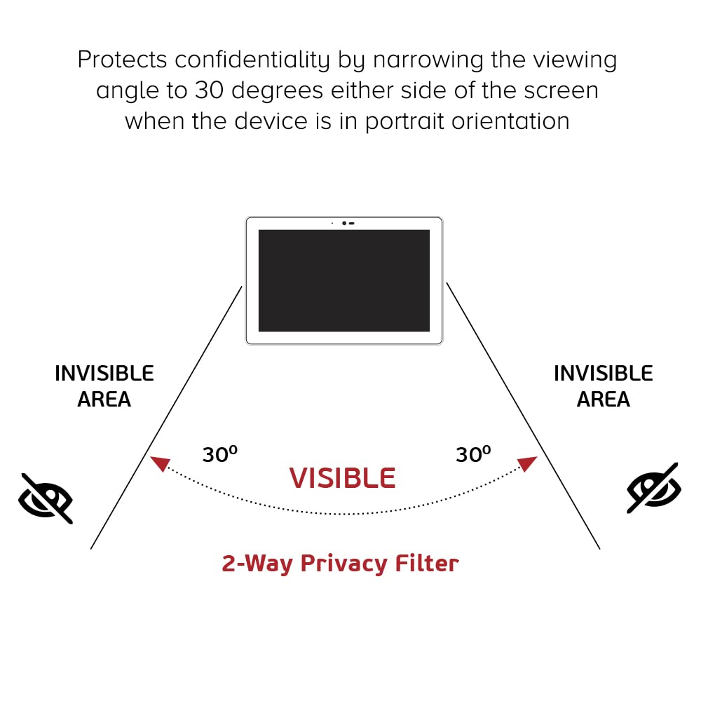 Anti-Spy Privacy Screen Protector for Alldocube Smile X - 2-Way Portrait Viewing Protection - Perfect for Office, Banking & Public WiFi Security