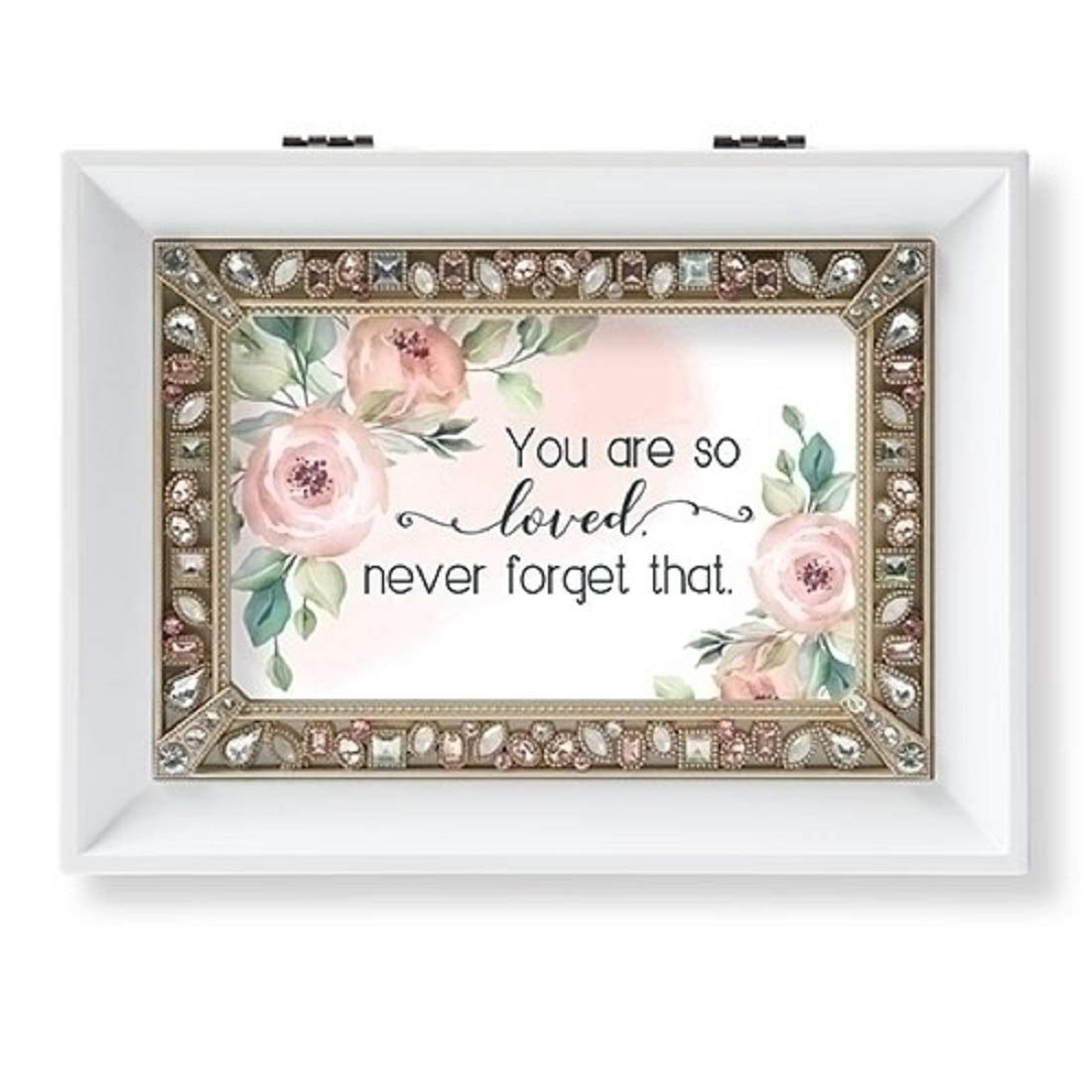 You Are So Loved - Roman White Music Box with Heart Design, Perfect for Anniversaries, Weddings & Romantic Gifts