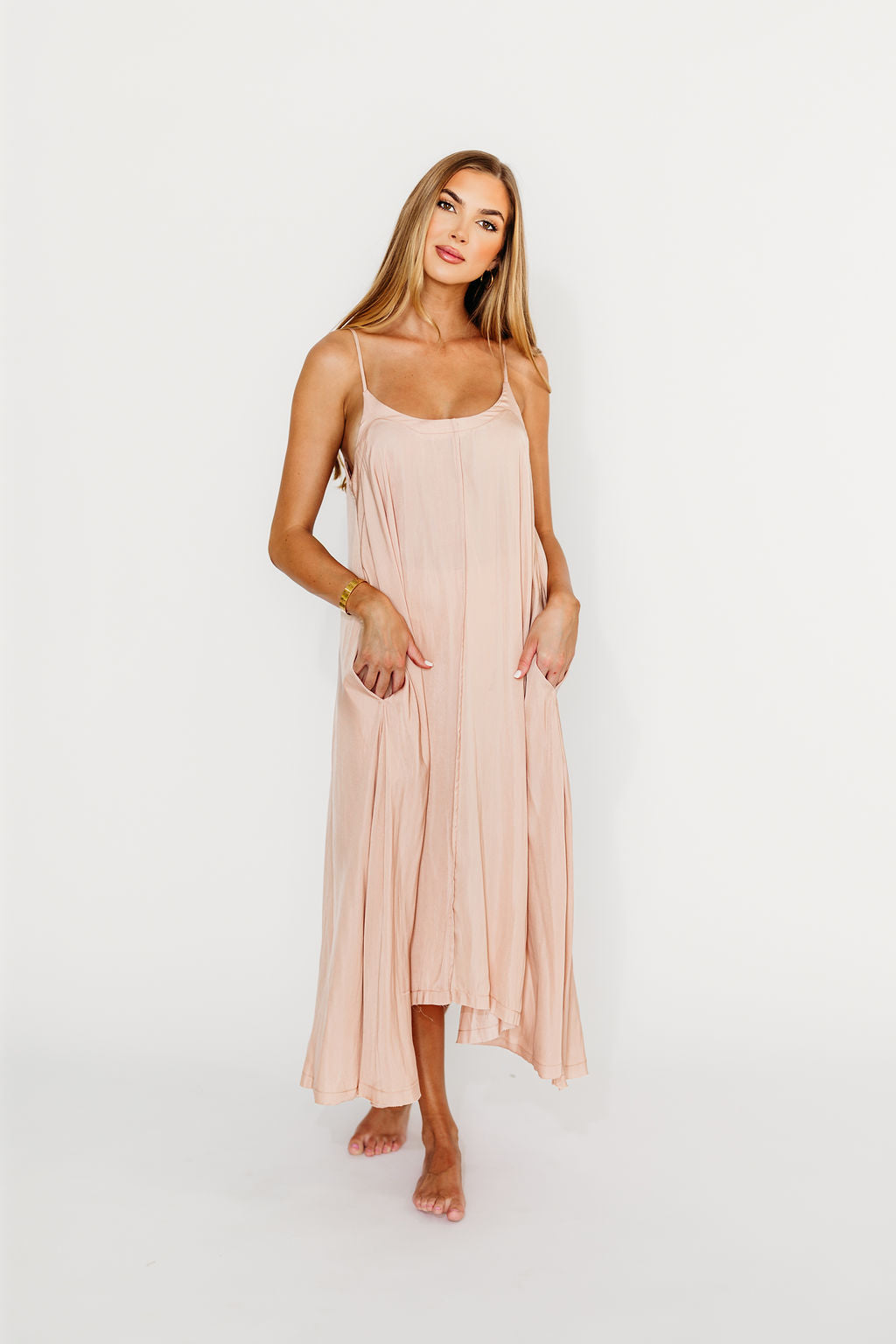 Ensley Satin Maxi Dress for Women - Elegant Pink Clay Formal Evening Gown, Flowy Long Dress for Weddings, Parties & Special Occasions