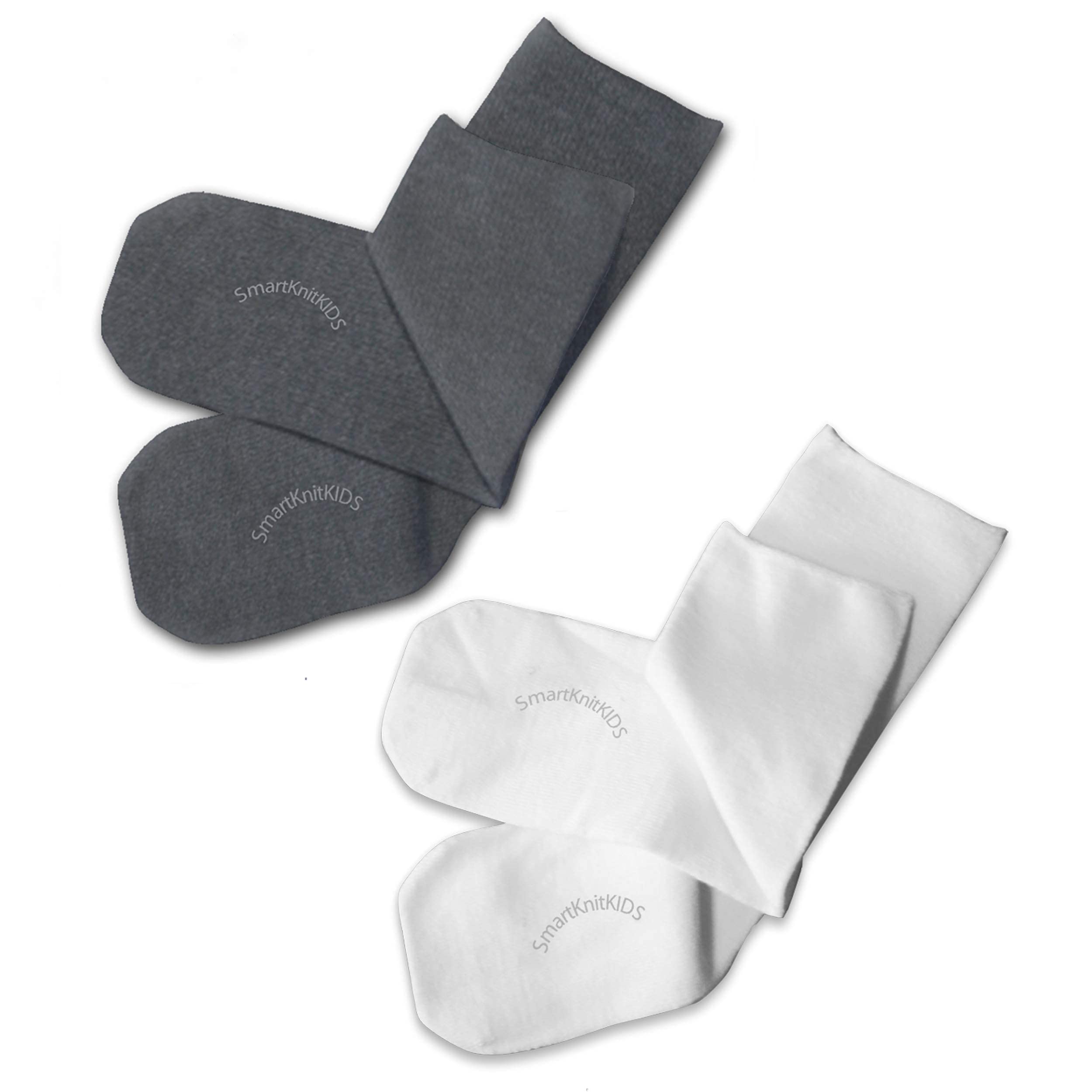 Seamless Sensitivity Socks for Men & Women - Ultra Soft 2-Pack (Charcoal & White, Medium) - Perfect for Diabetic Foot Care, Neuropathy & All-Day Comfort