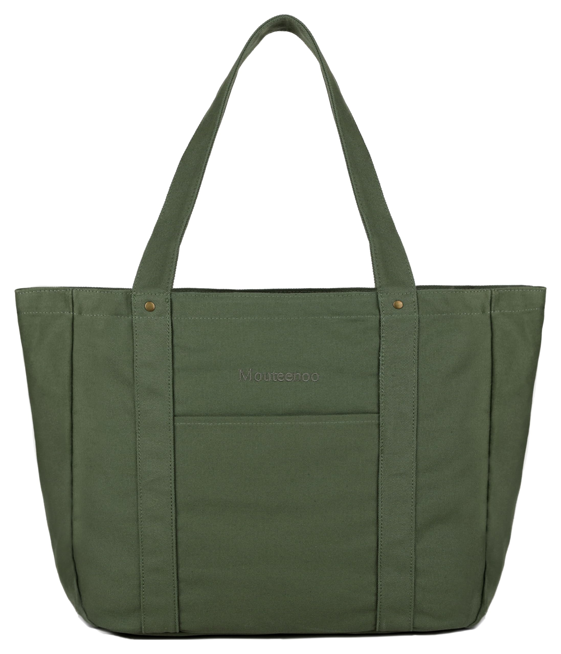 Stylish Large Canvas Tote Bag for Women with Secure Zipper Closure & Laptop Compartment - Perfect for Work, Travel, Beach & Everyday Use