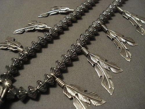 Handmade Vintage Navajo Hogan Silver Bead Turquoise Feather Necklace – Authentic Native American Jewelry for Women – Perfect for Boho Fashion, Festivals & Gift Giving