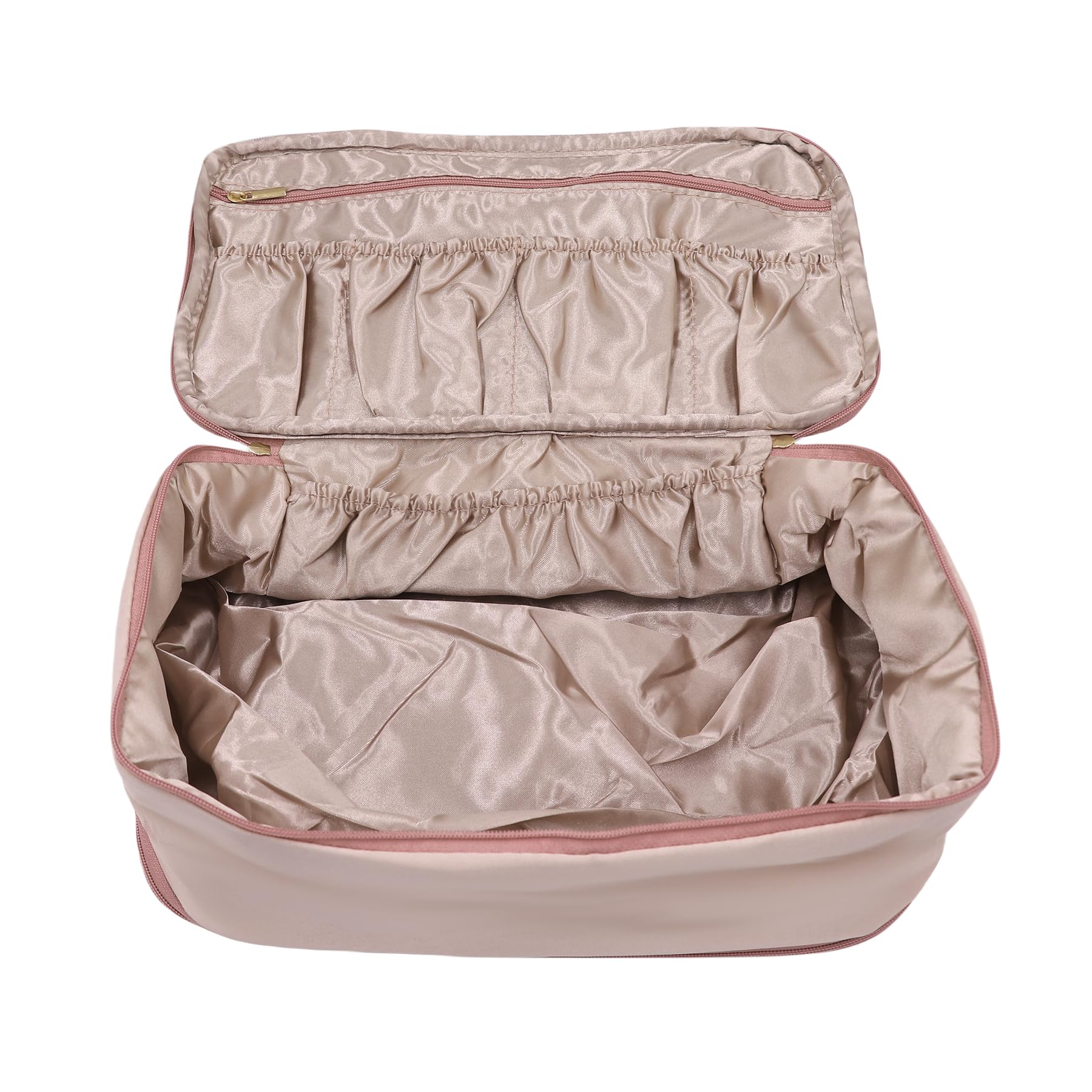 Portable Travel Underwear & Lingerie Organizer Bag - Multi-Layer Packing Cube for Bras, Socks & Toiletries | Rose Pink Storage Pouch for Luggage | Perfect for Vacations, Business Trips & Gym Essentials