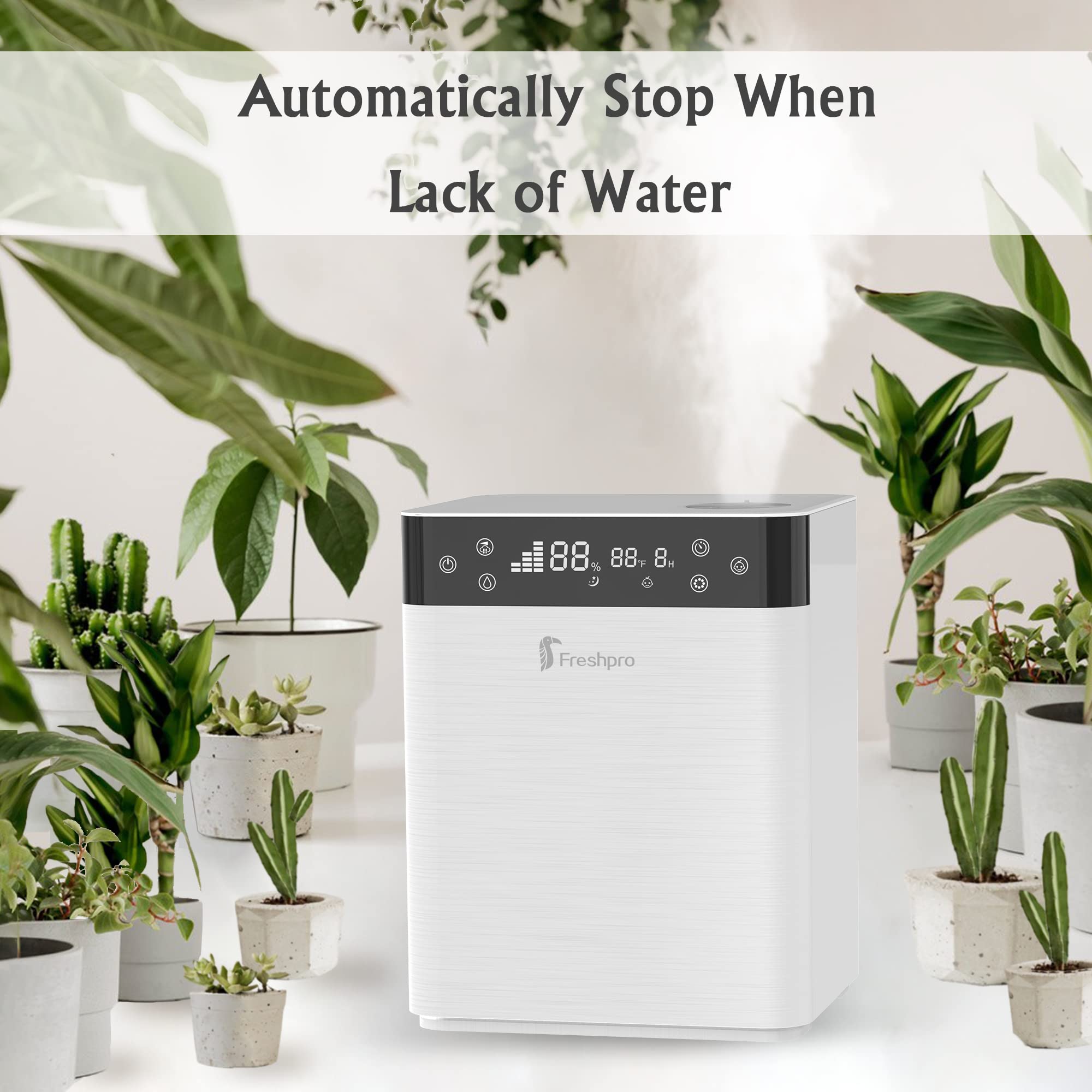 4.5L Top Fill Cool Mist Humidifier for Large Bedroom & Home - Quiet Ultrasonic Humidifier with Humidity Sensor, Auto Shut Off, Night Light & Sleep Mode - Perfect for Dry Air Relief, Baby Nurseries & Indoor Plants Care