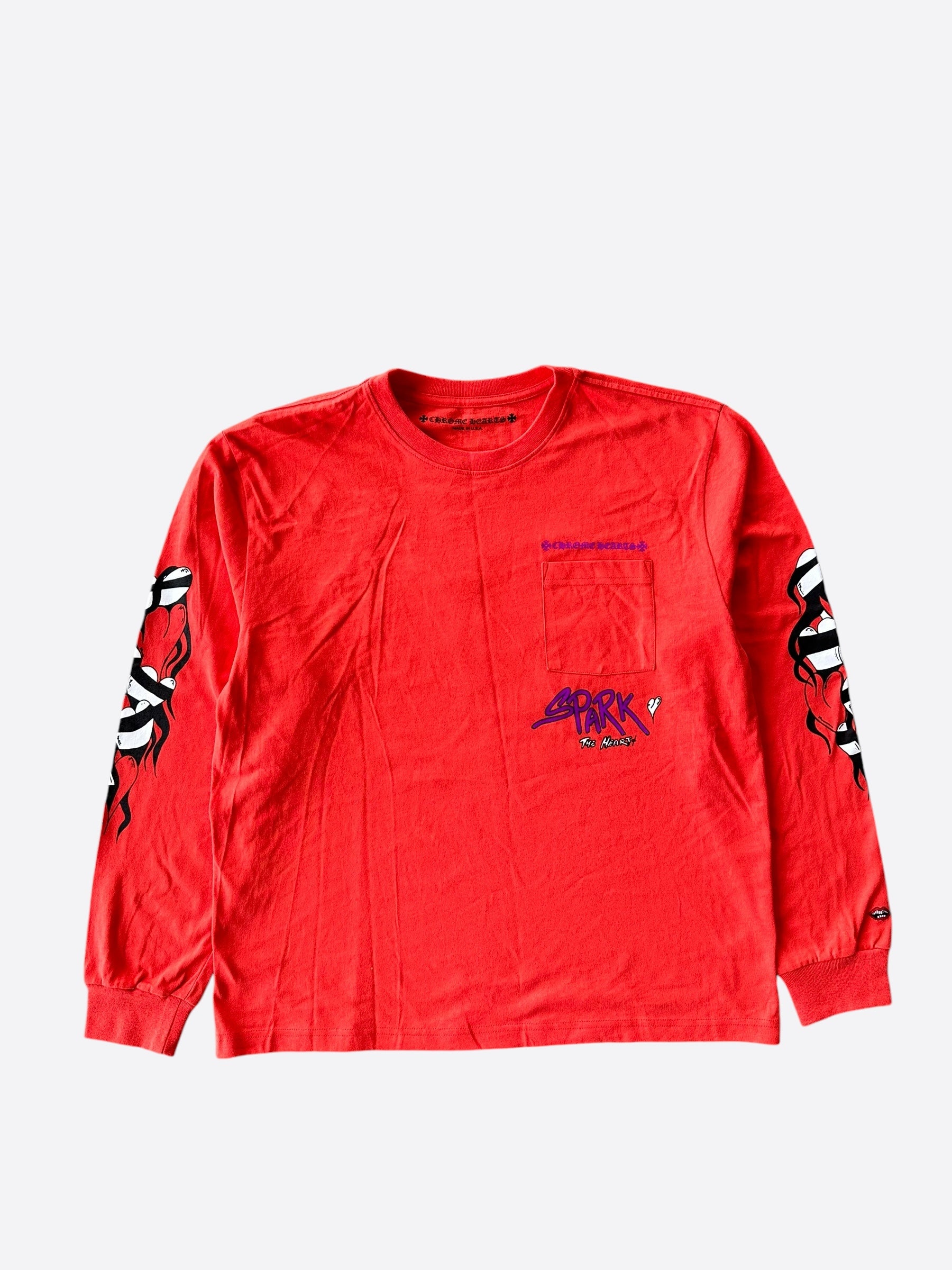 Chrome Hearts Matty Boy Red Spark Long Sleeve T-Shirt for Men | Vintage Graphic Tee | Streetwear Fashion | Perfect for Casual Wear & Night Out